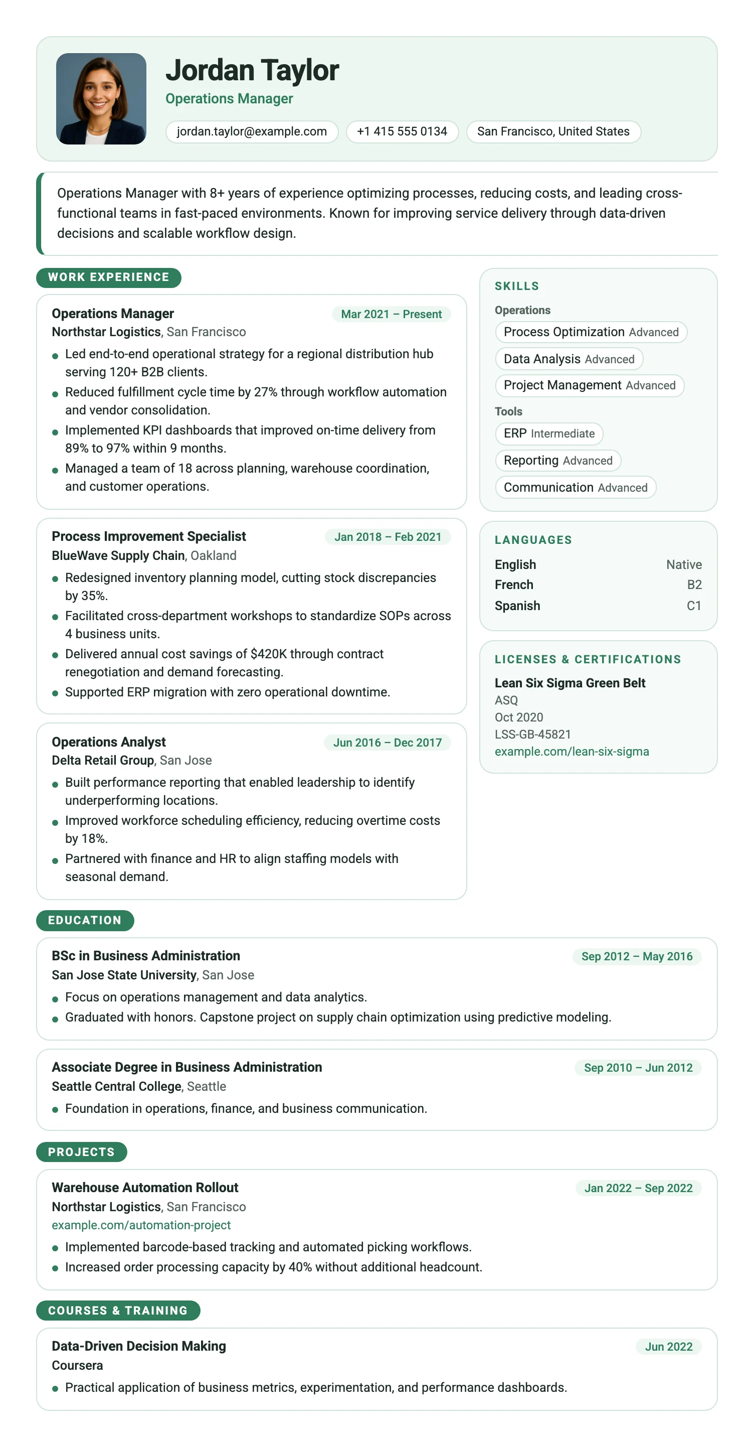 Copenhaga CV template