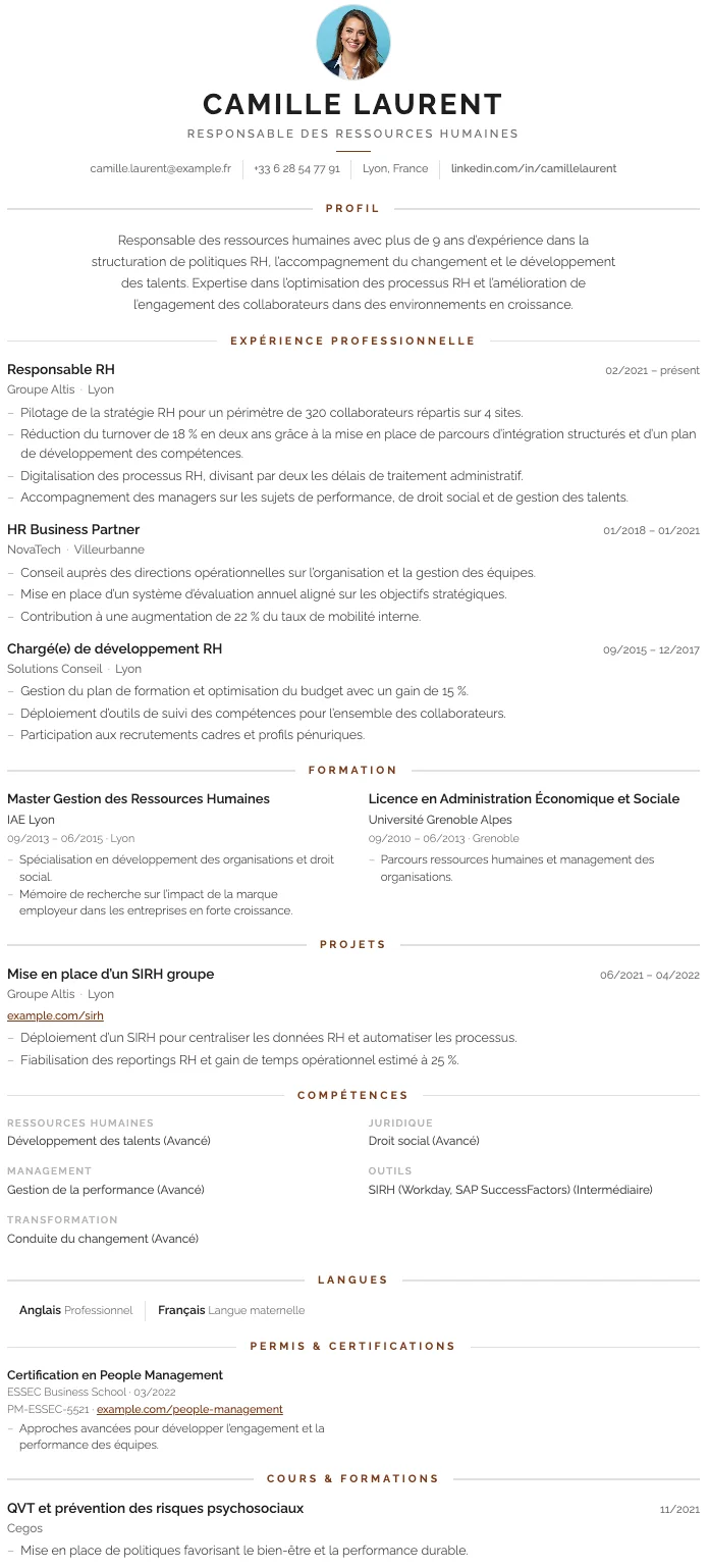 Business CV template