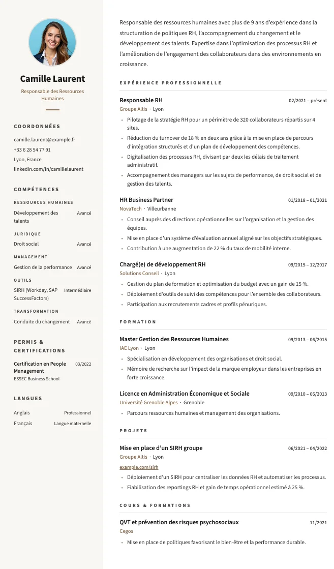 Compact CV template