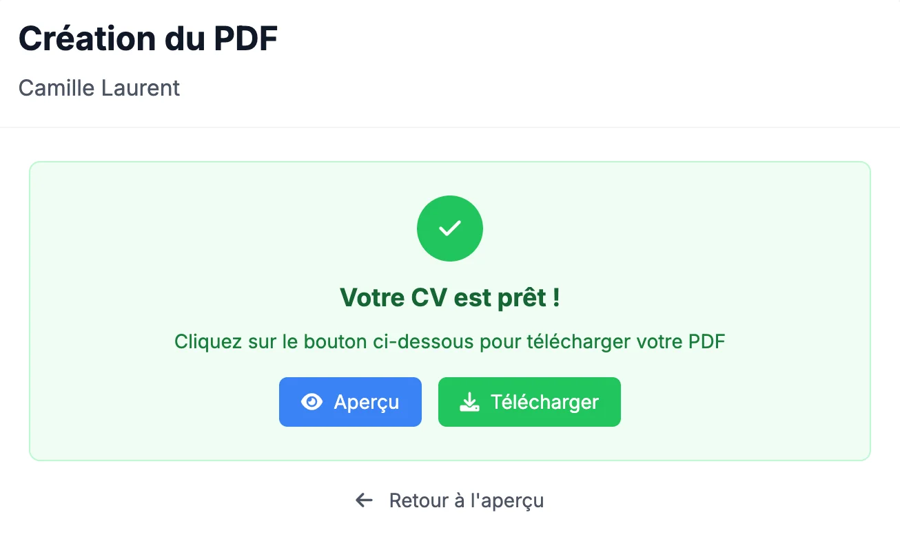 Télécharger un CV PDF propre et gratuit pour impression