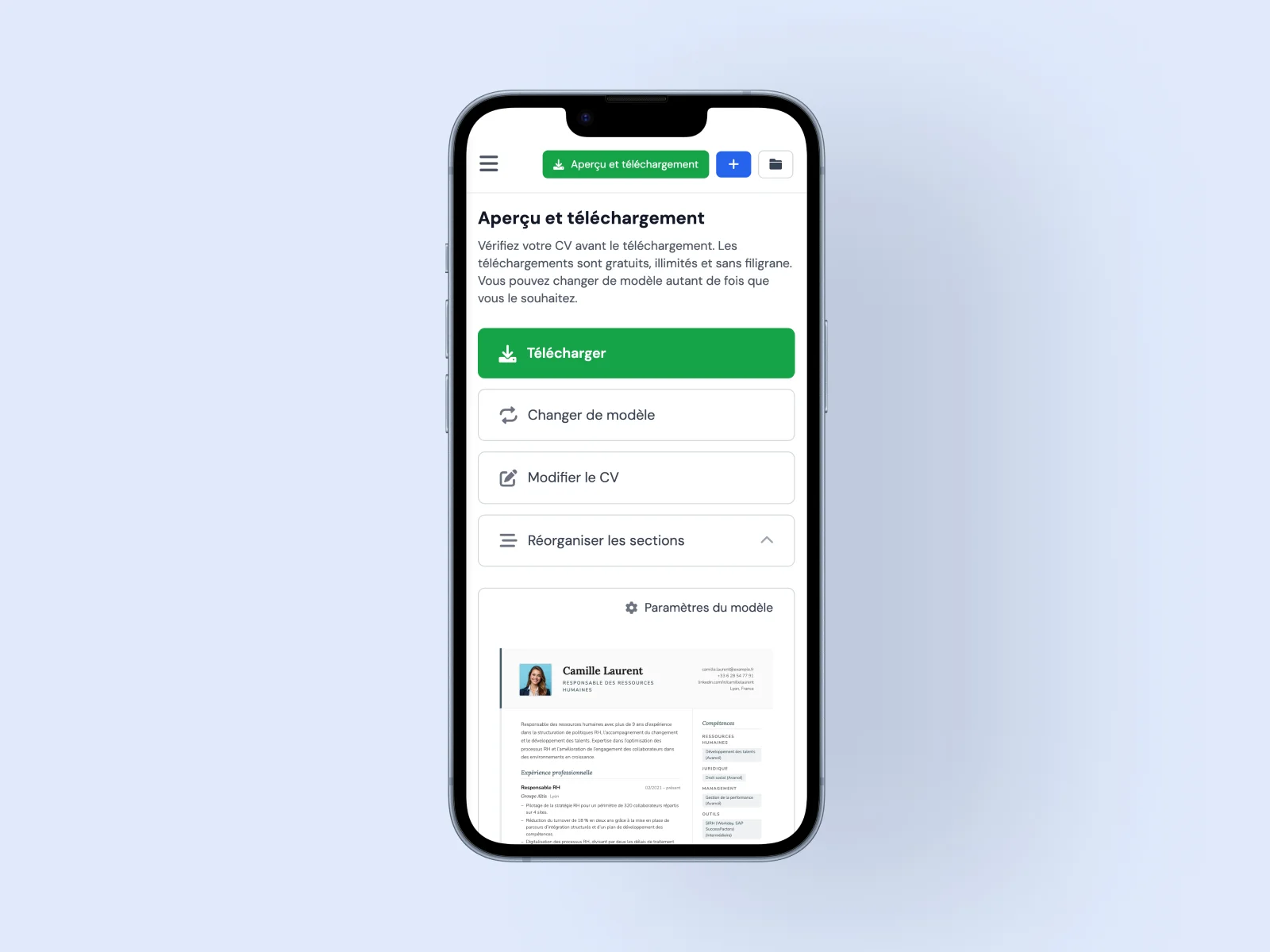 Télécharger son CV en PDF depuis son smartphone gratuitement