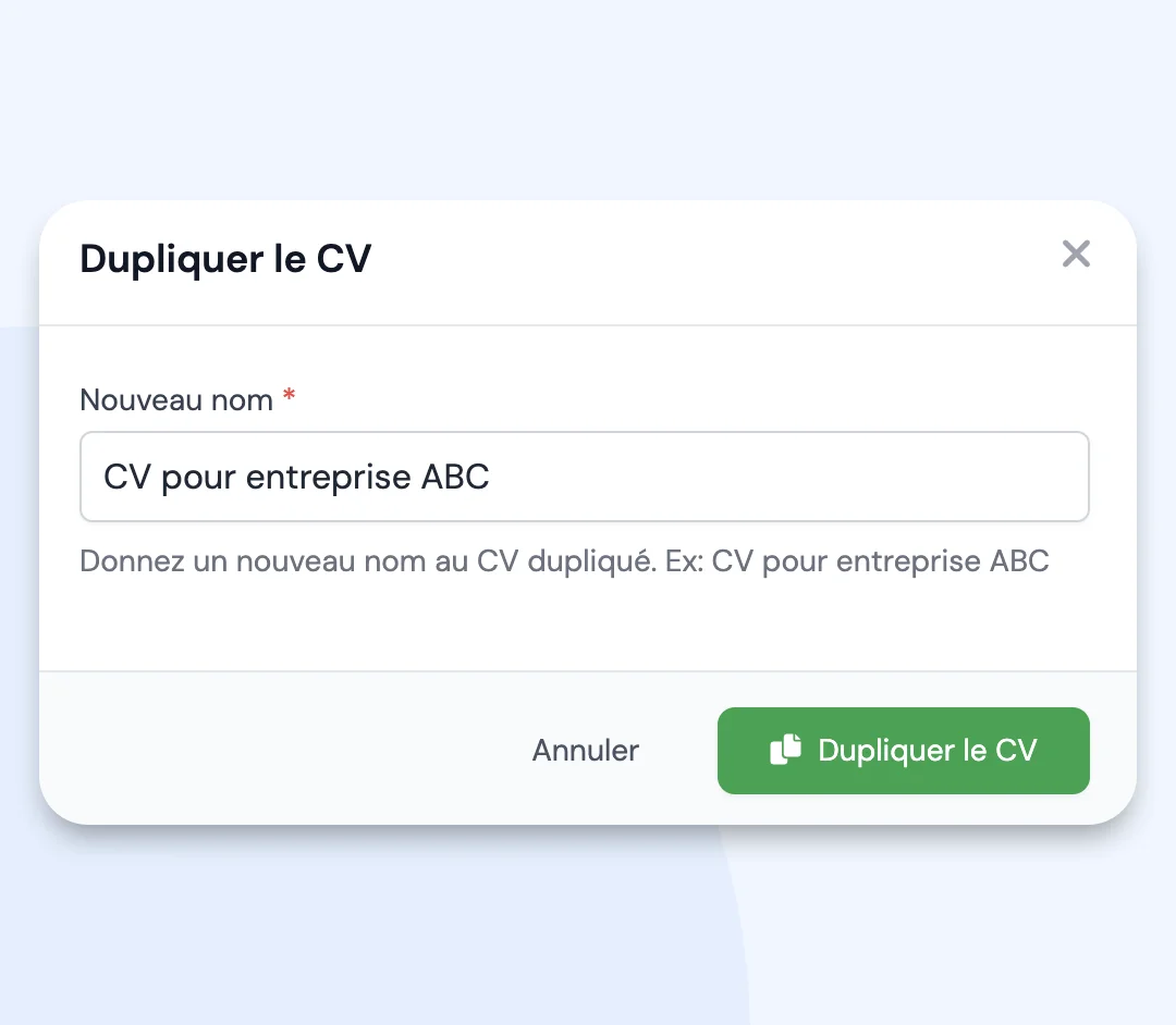 Dupliquer son CV français pour créer une version espagnole sur MojCV