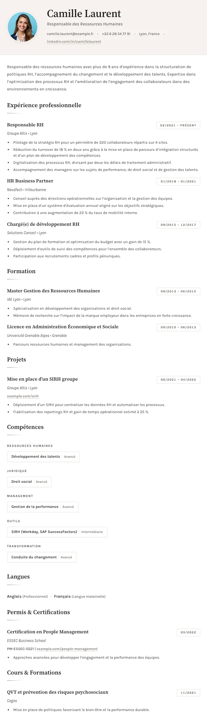 Élégant CV template