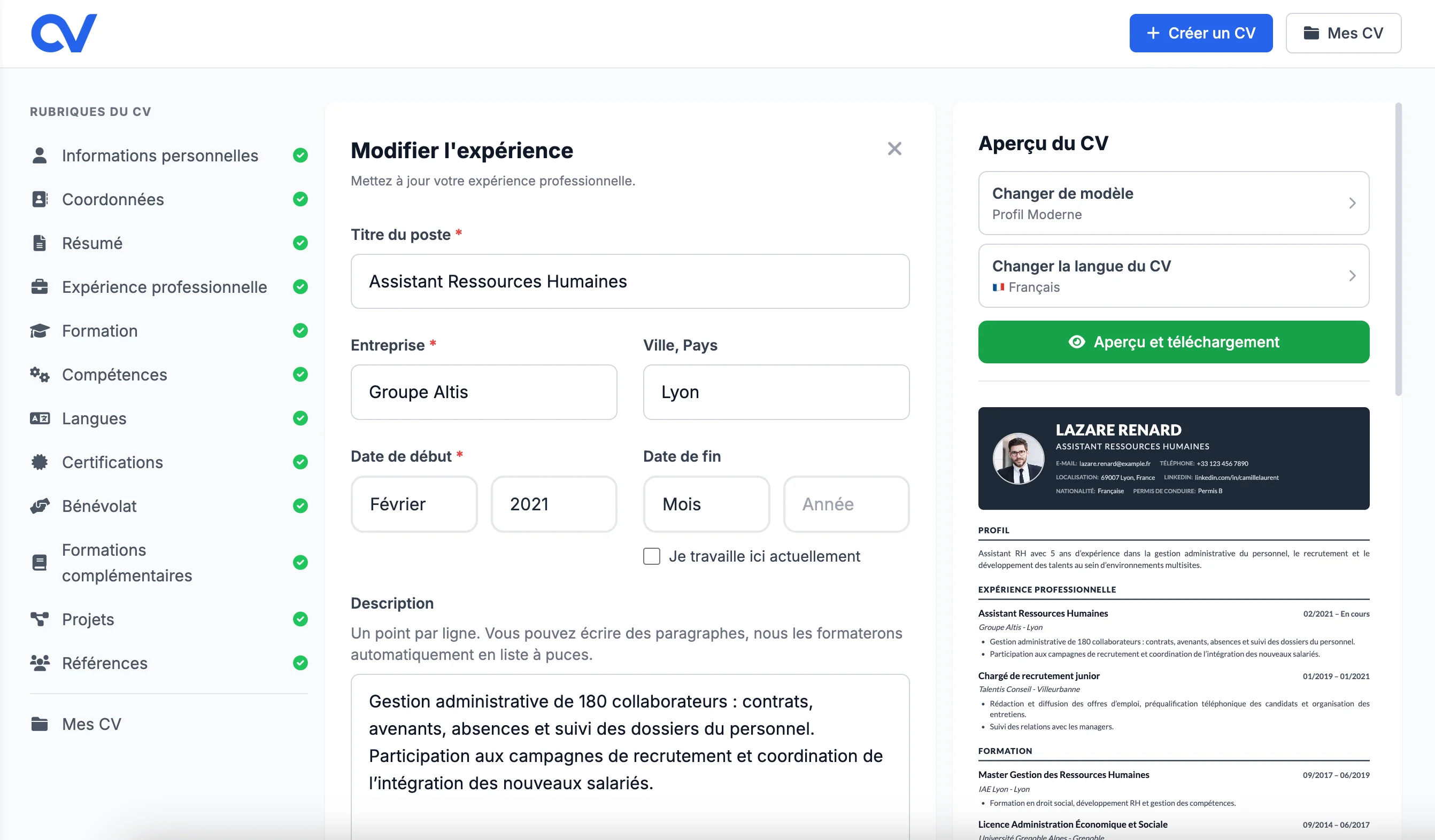 Remplissez vos informations