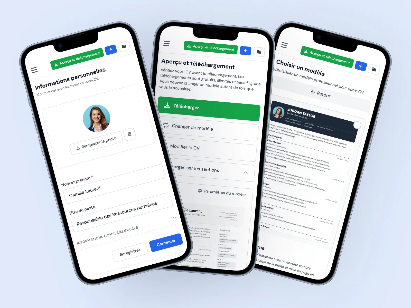 Créer son CV facilement sur téléphone avec MojCV