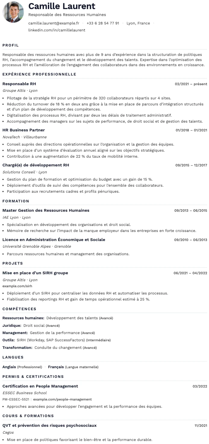Minimal CV template