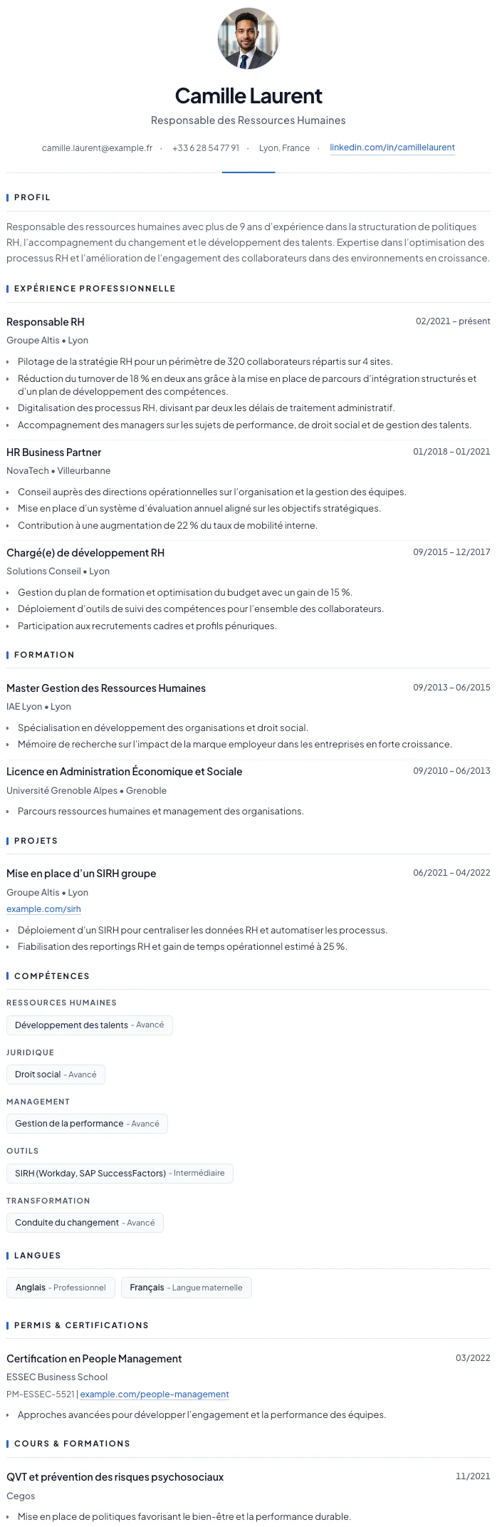 Jeune diplômé CV template