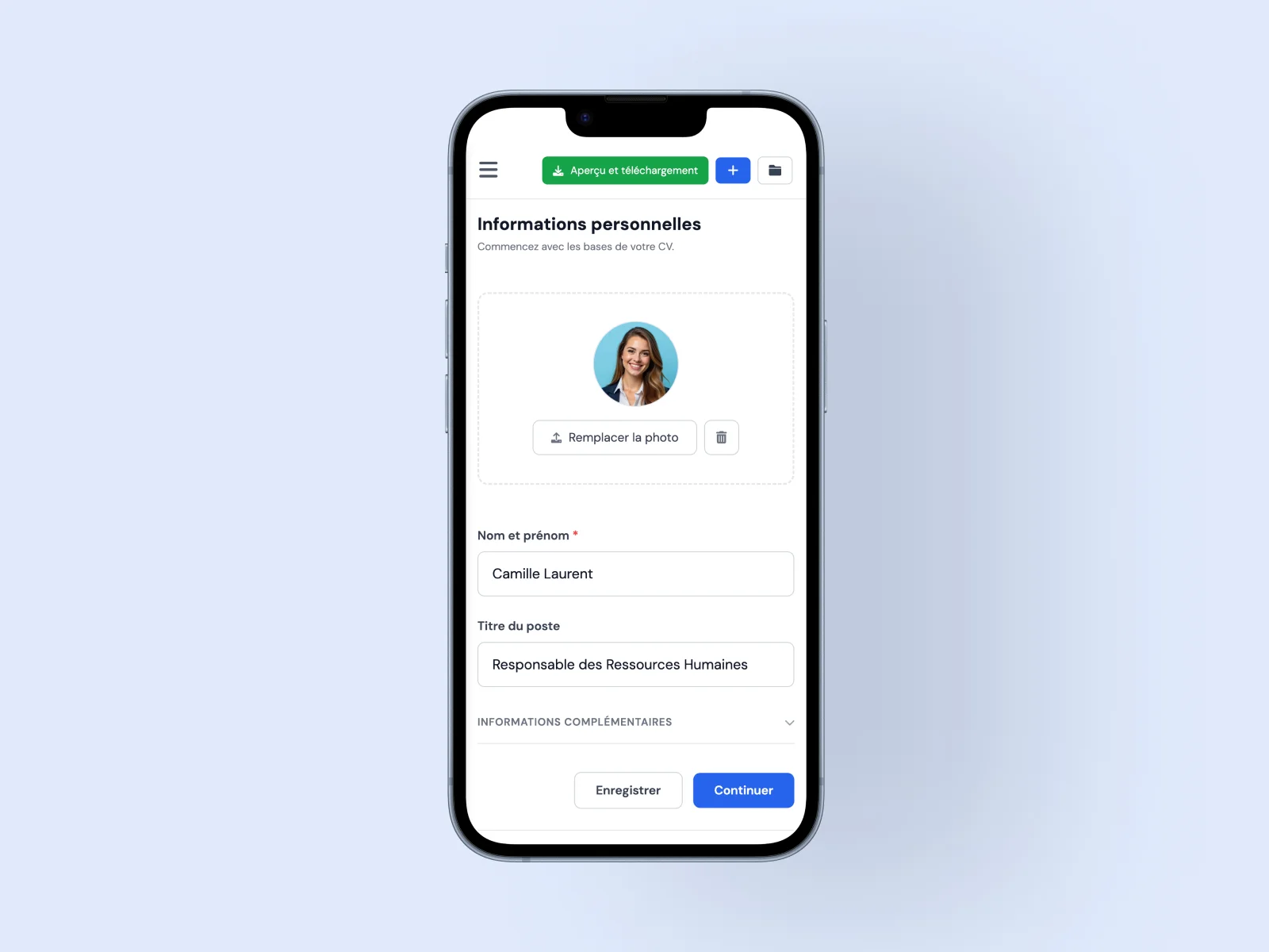 Commencer à créer son CV sur téléphone avec MojCV