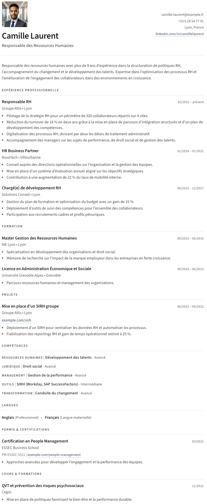 Simple CV template