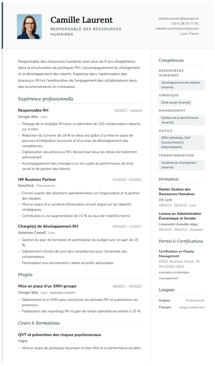 Stylé CV template