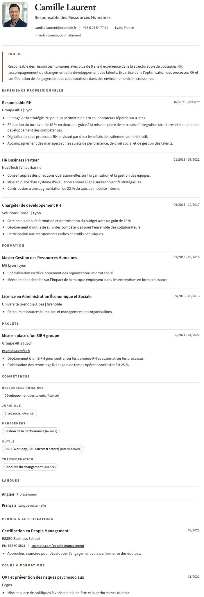 Fonctionnel CV template