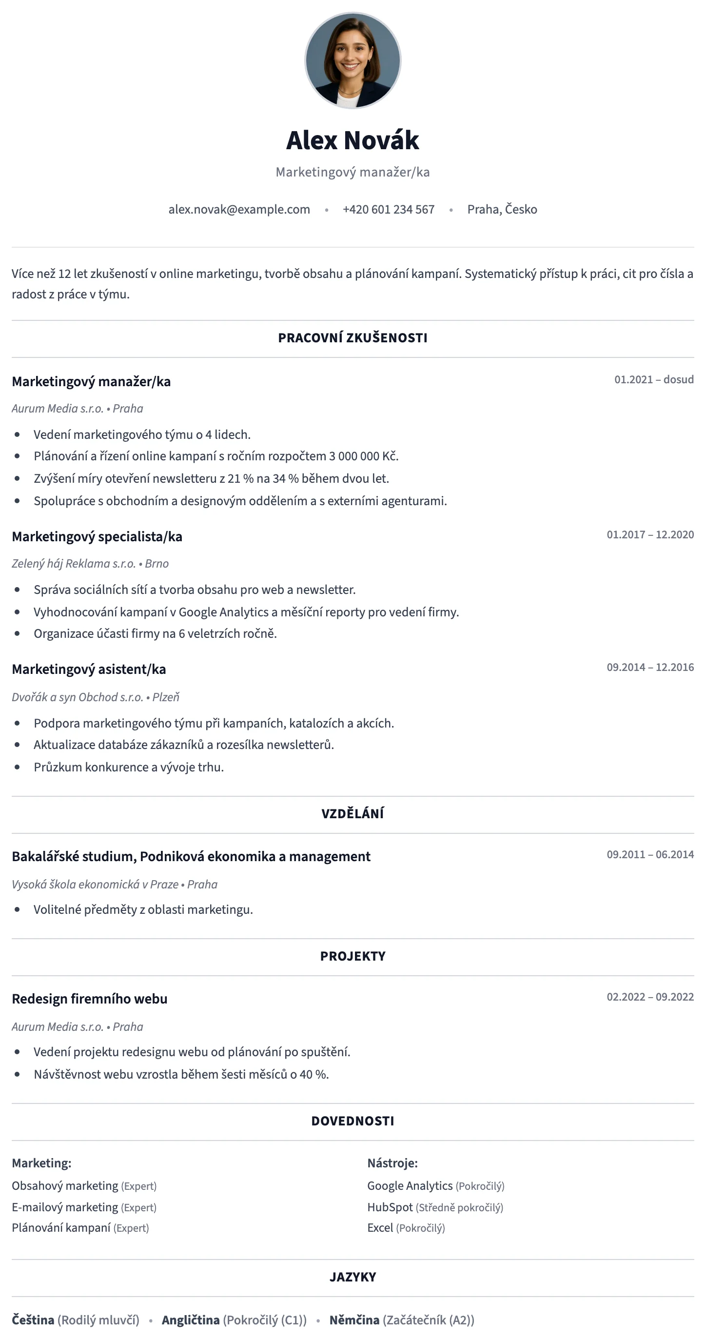 Verona CV template