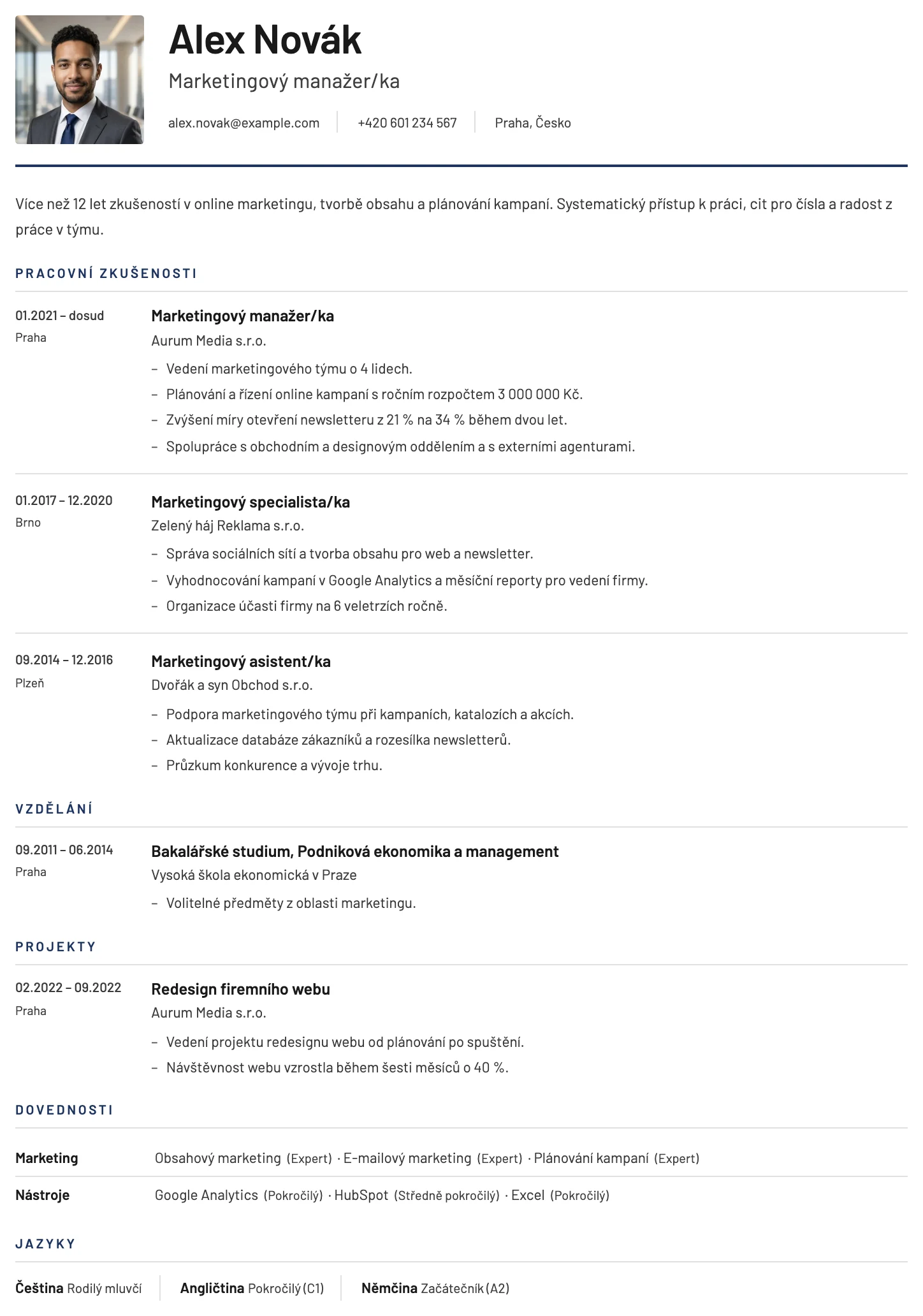York CV template