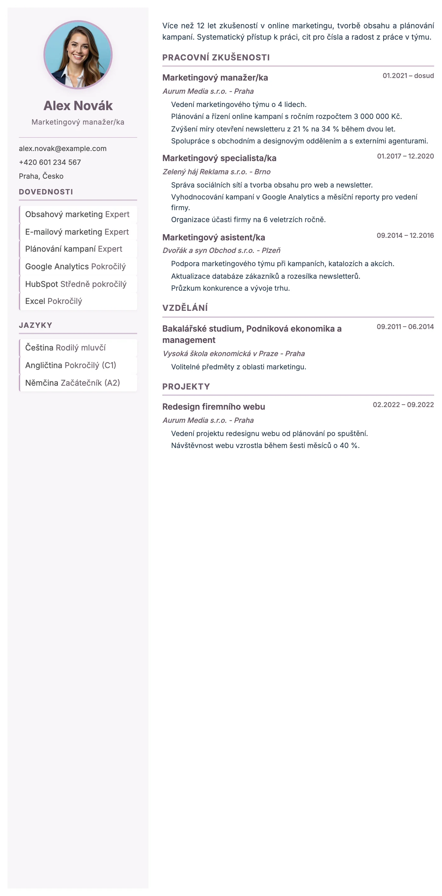 Parma CV template