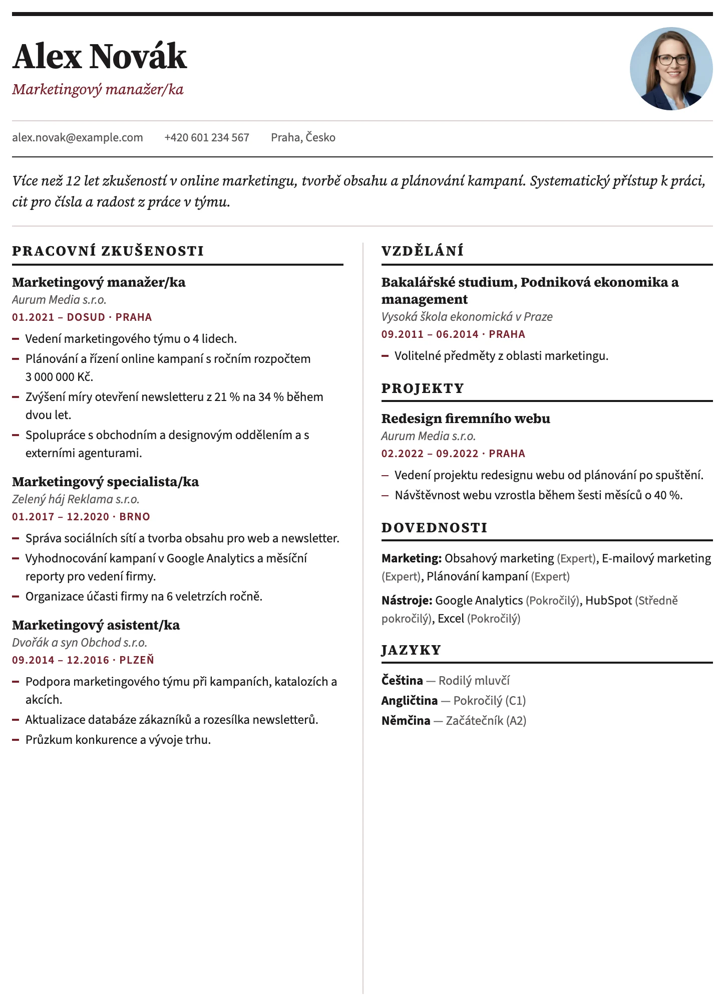 Amsterdam CV template