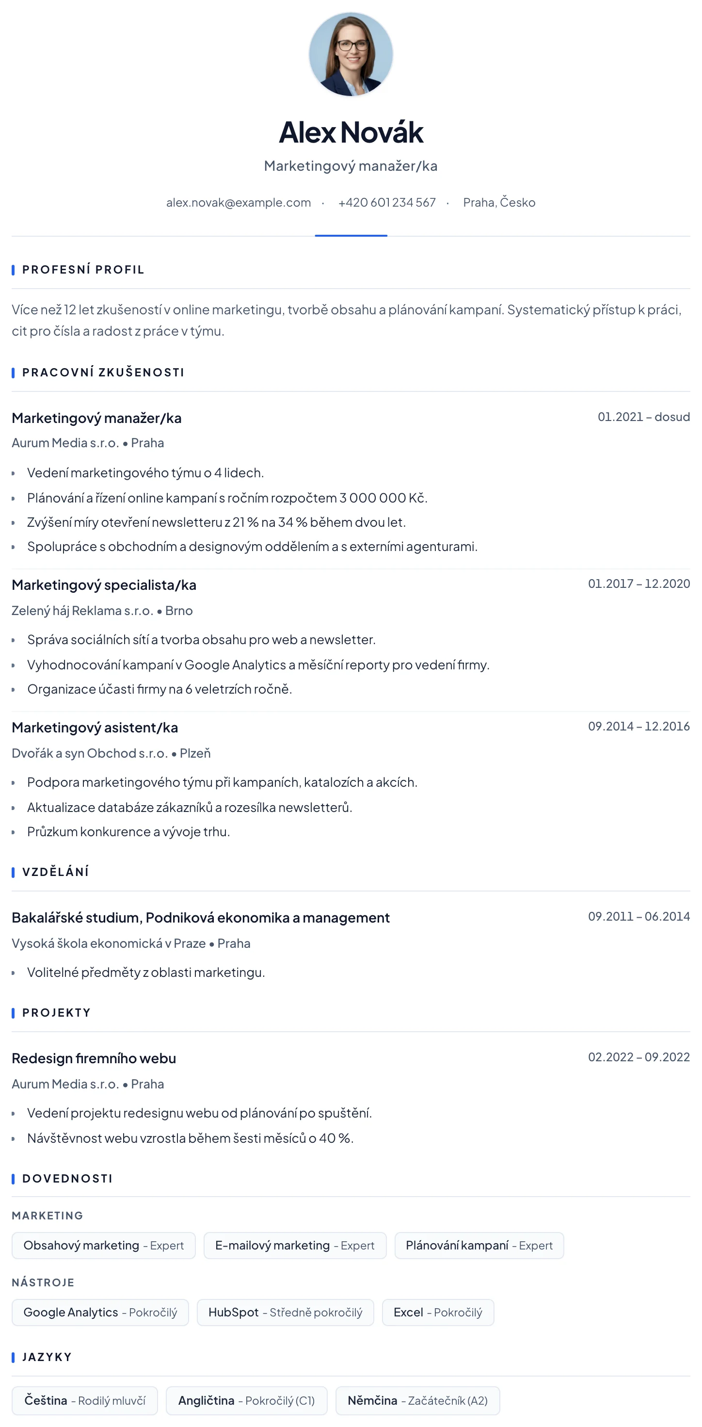 Barcelona CV template