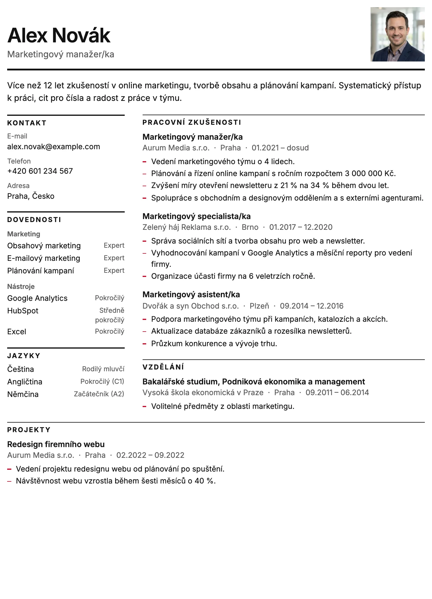 Stockholm CV template