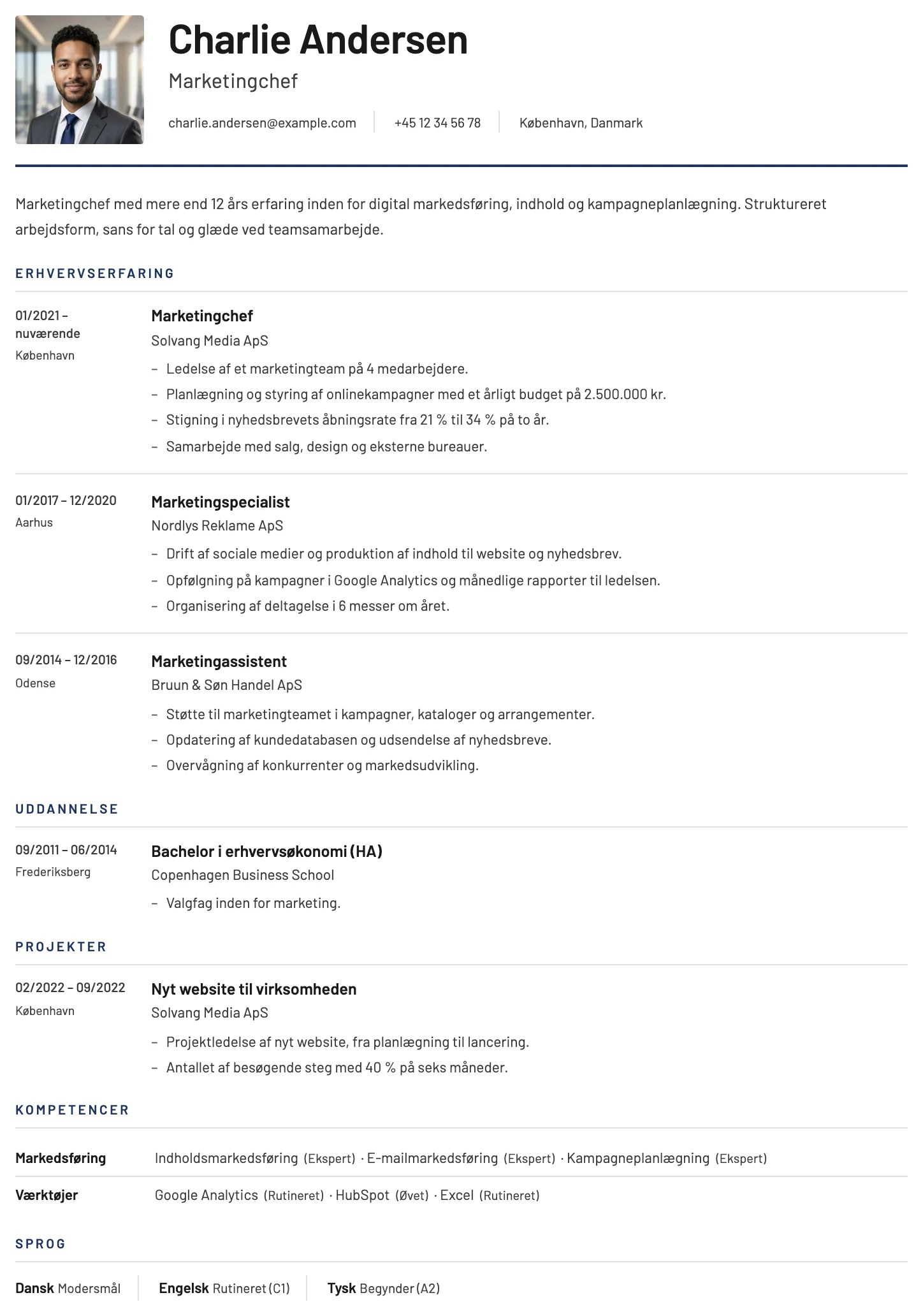 York CV template