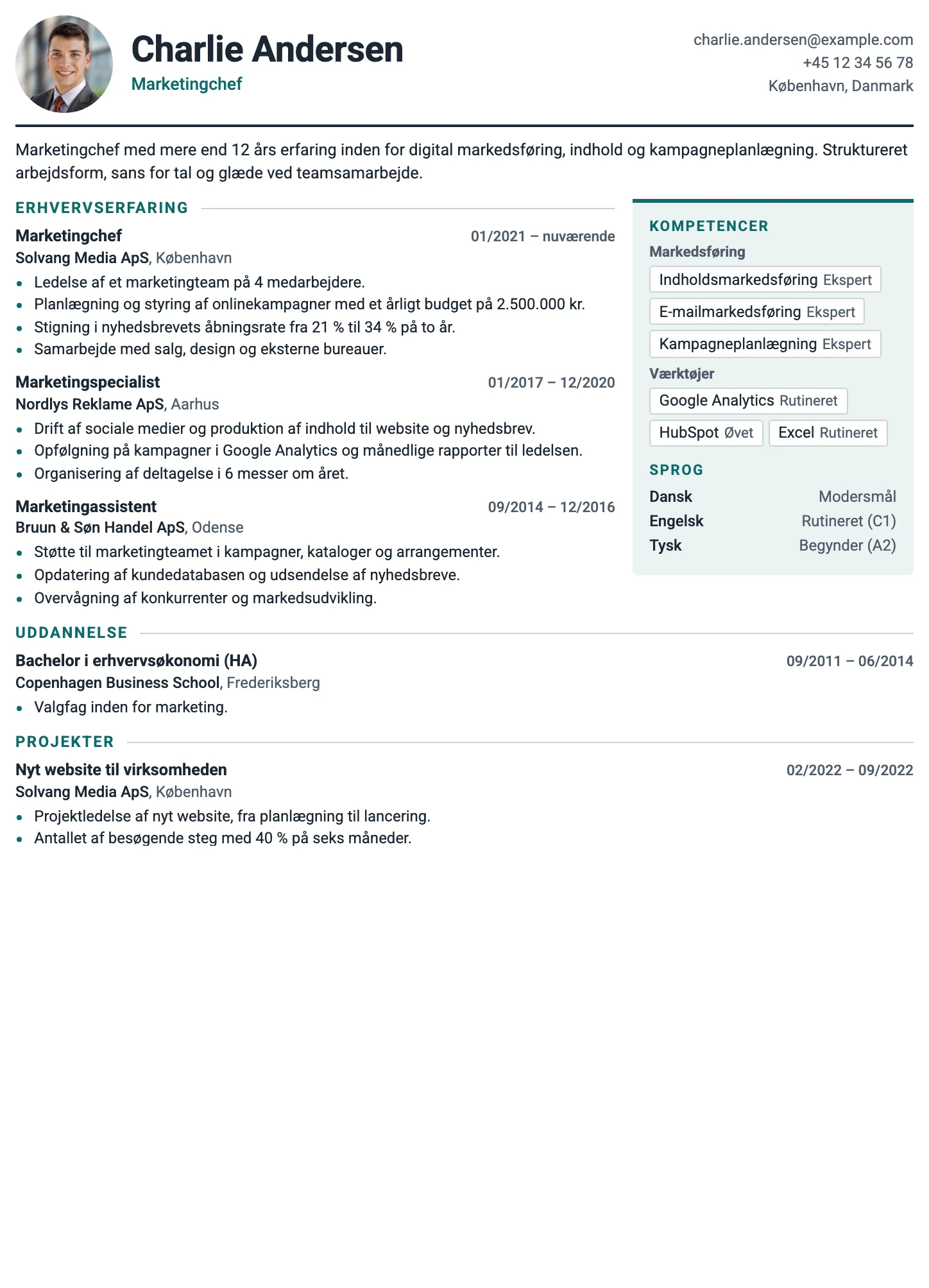 Zürich CV template