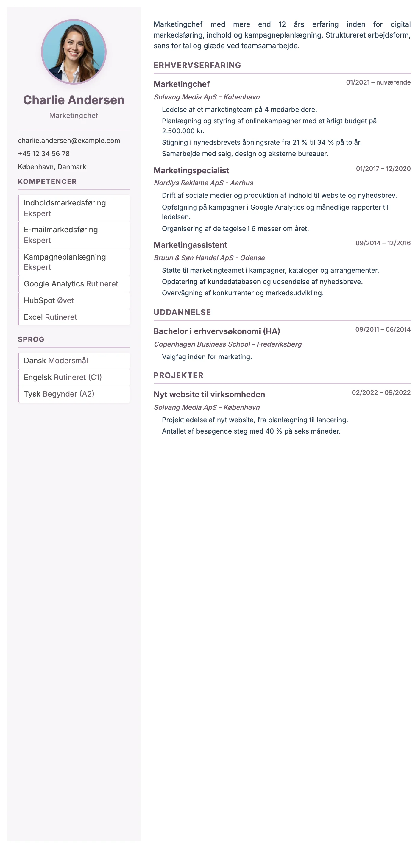 Parma CV template