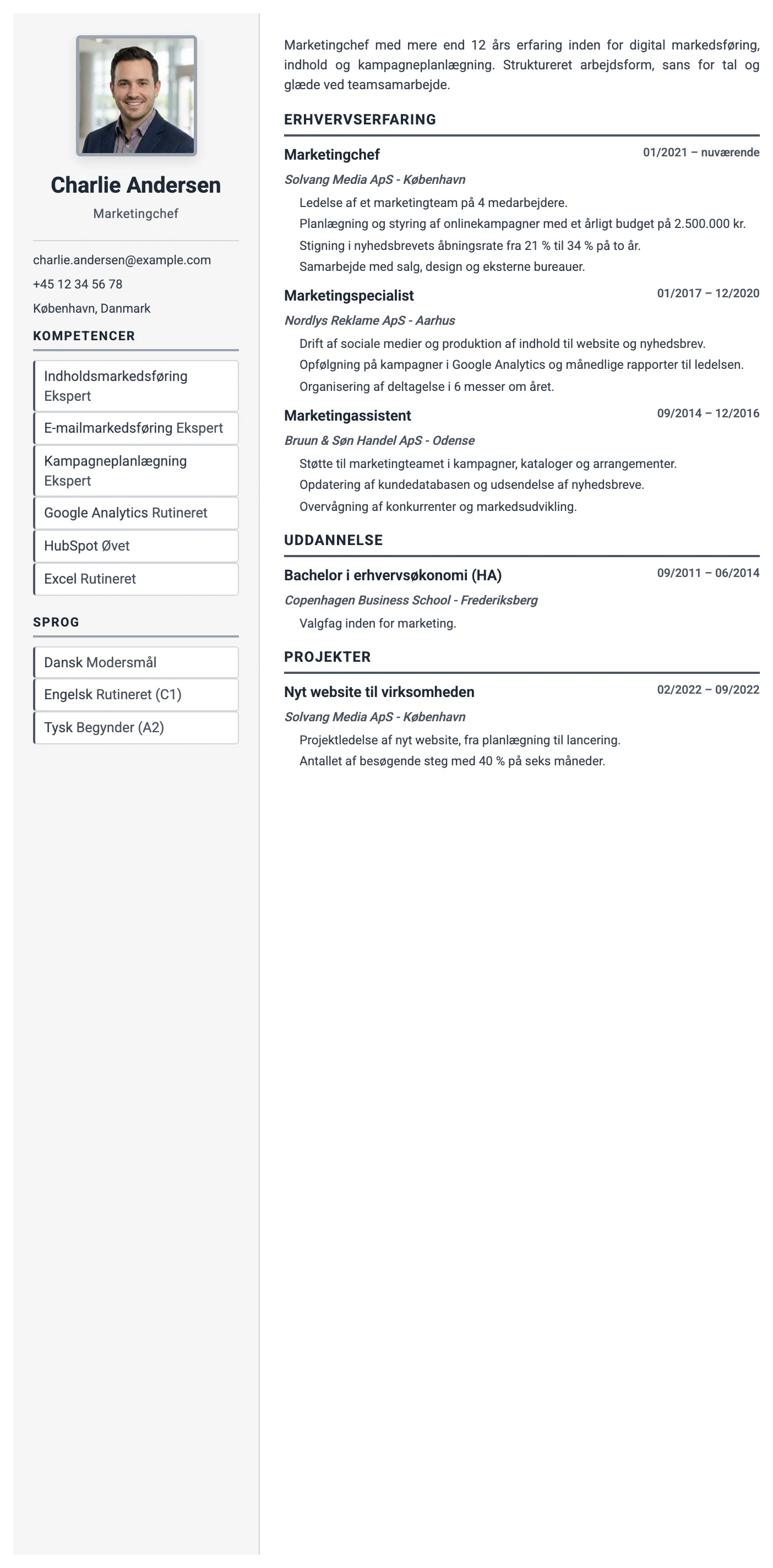 Monaco CV template