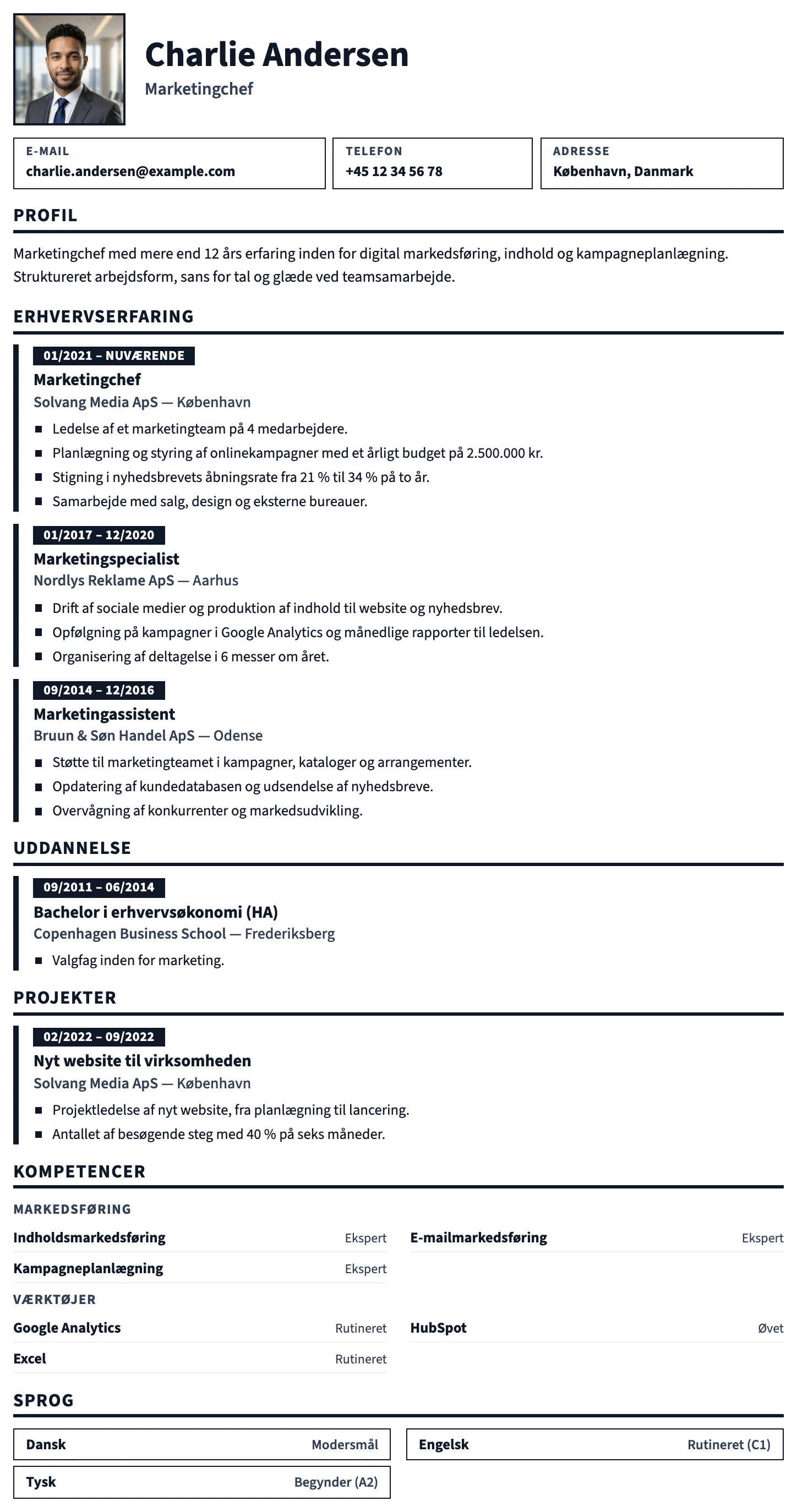 Prag CV template