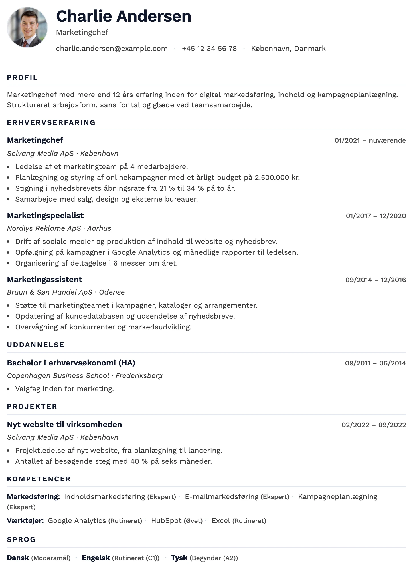Oslo CV template