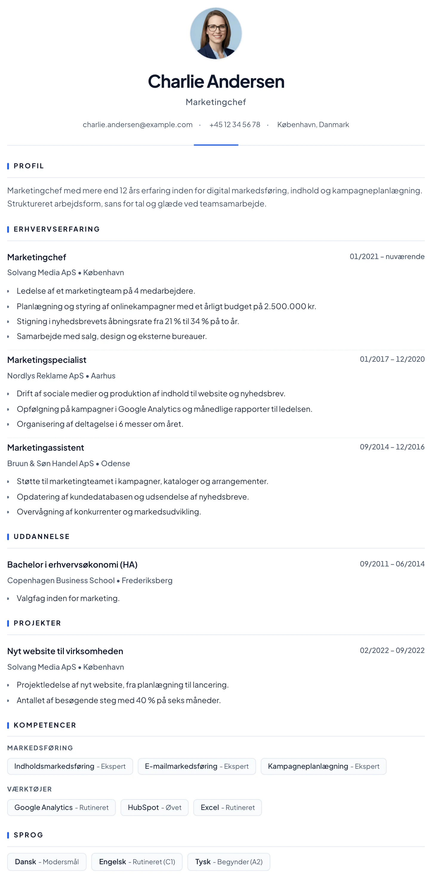 Barcelona CV template