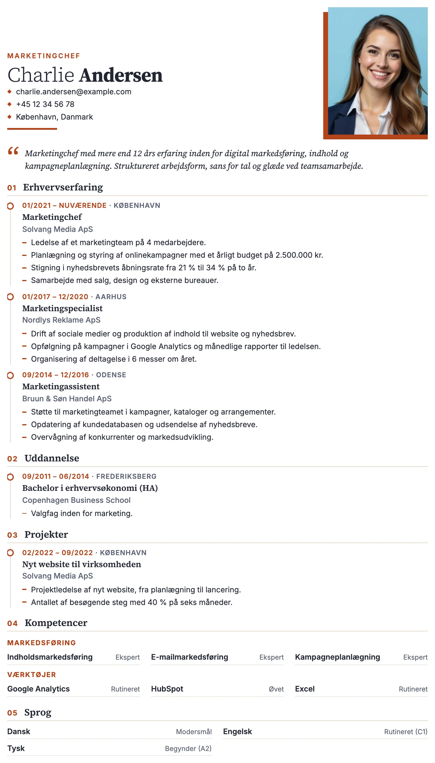 Lissabon CV template