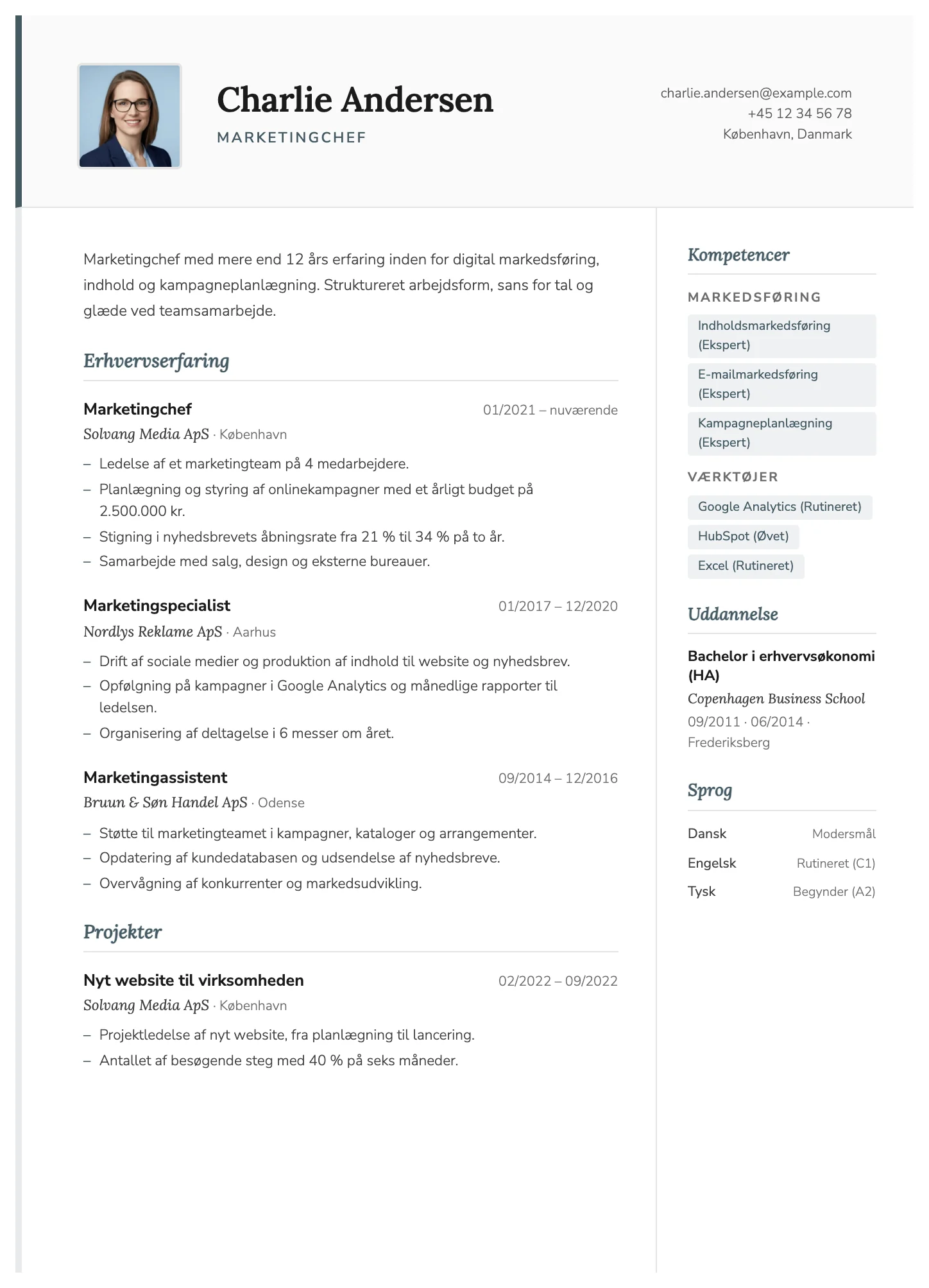 Paris CV template