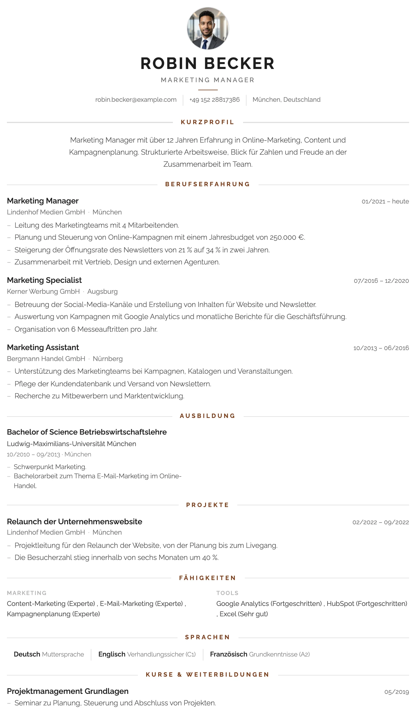 London CV template
