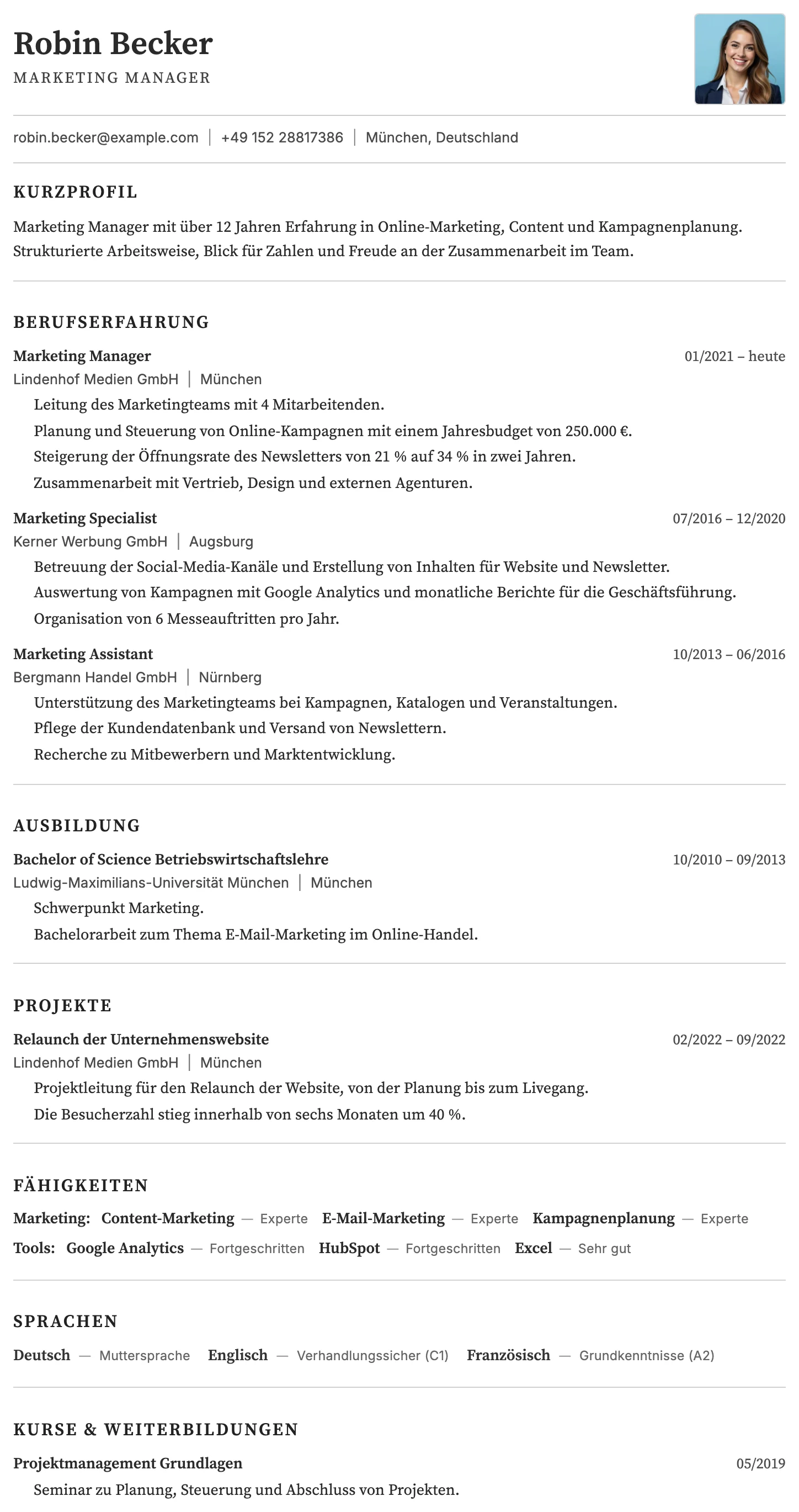 Rom CV template
