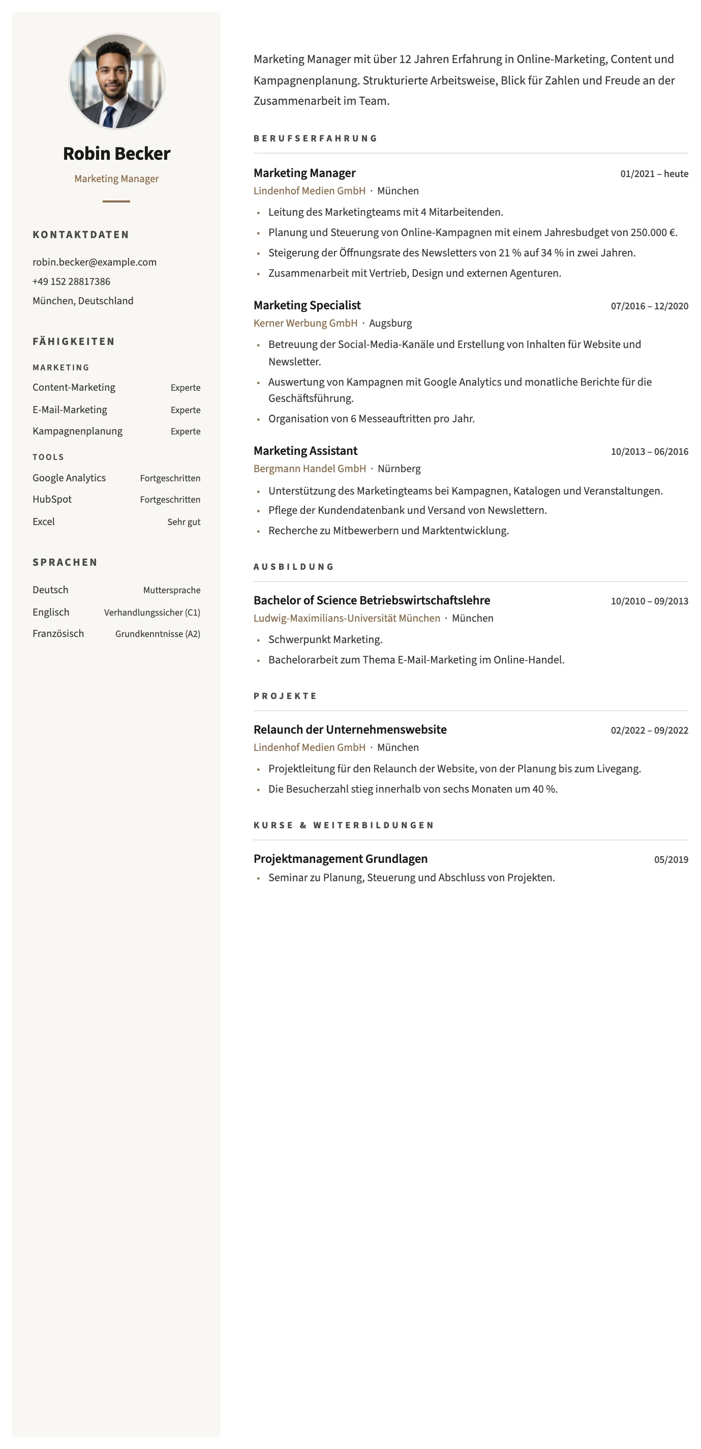 Siena CV template