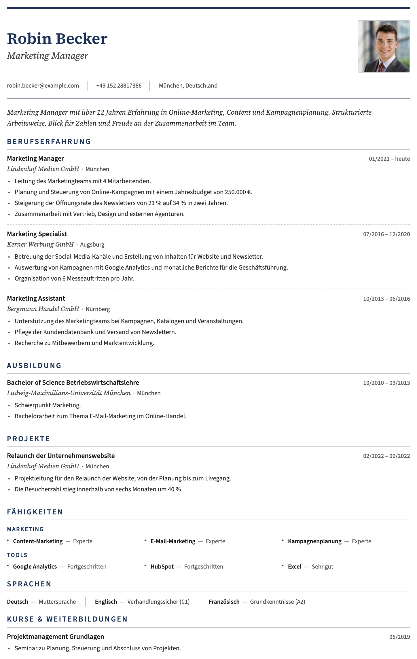 Genf CV template
