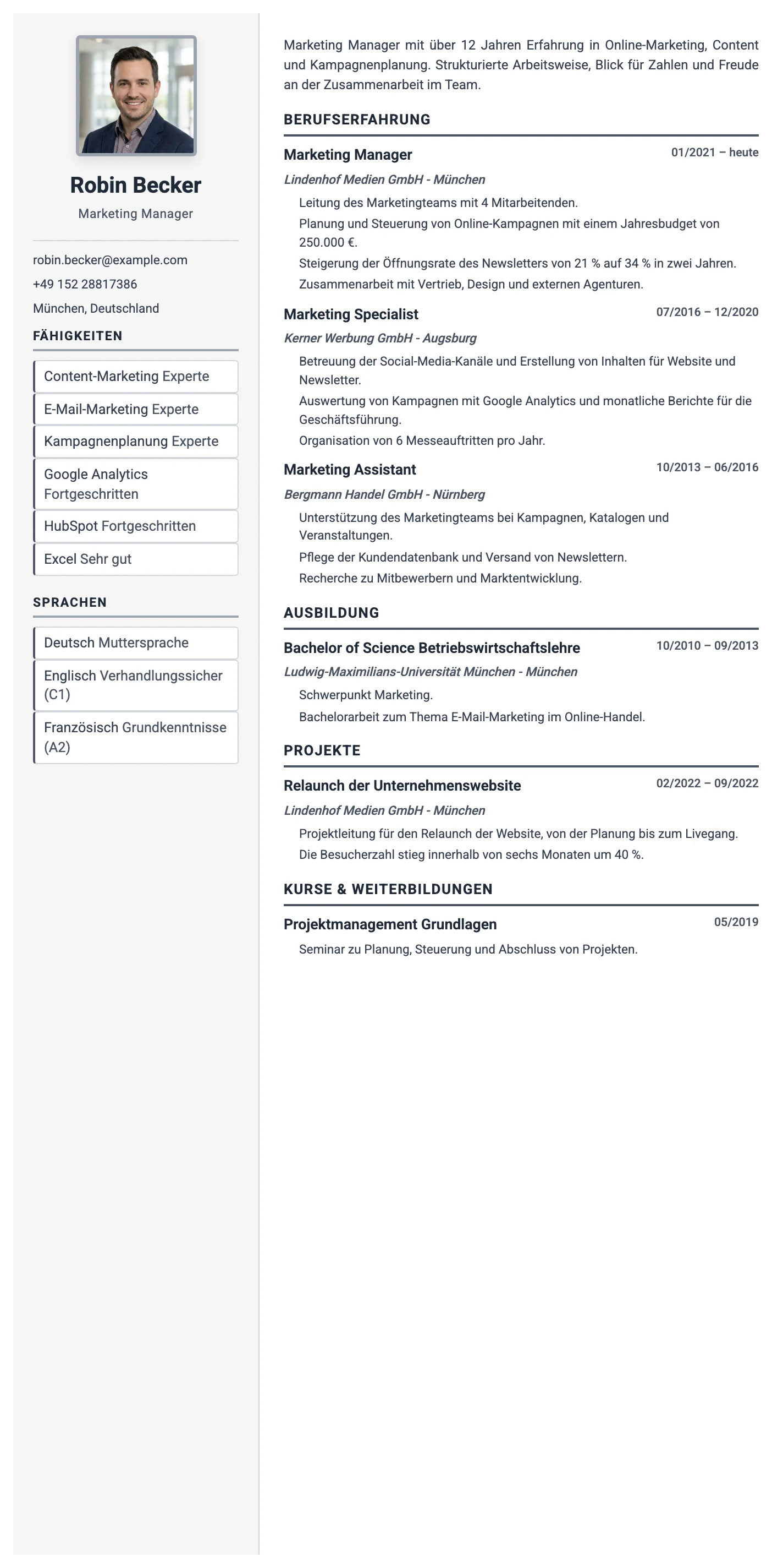 Monaco CV template