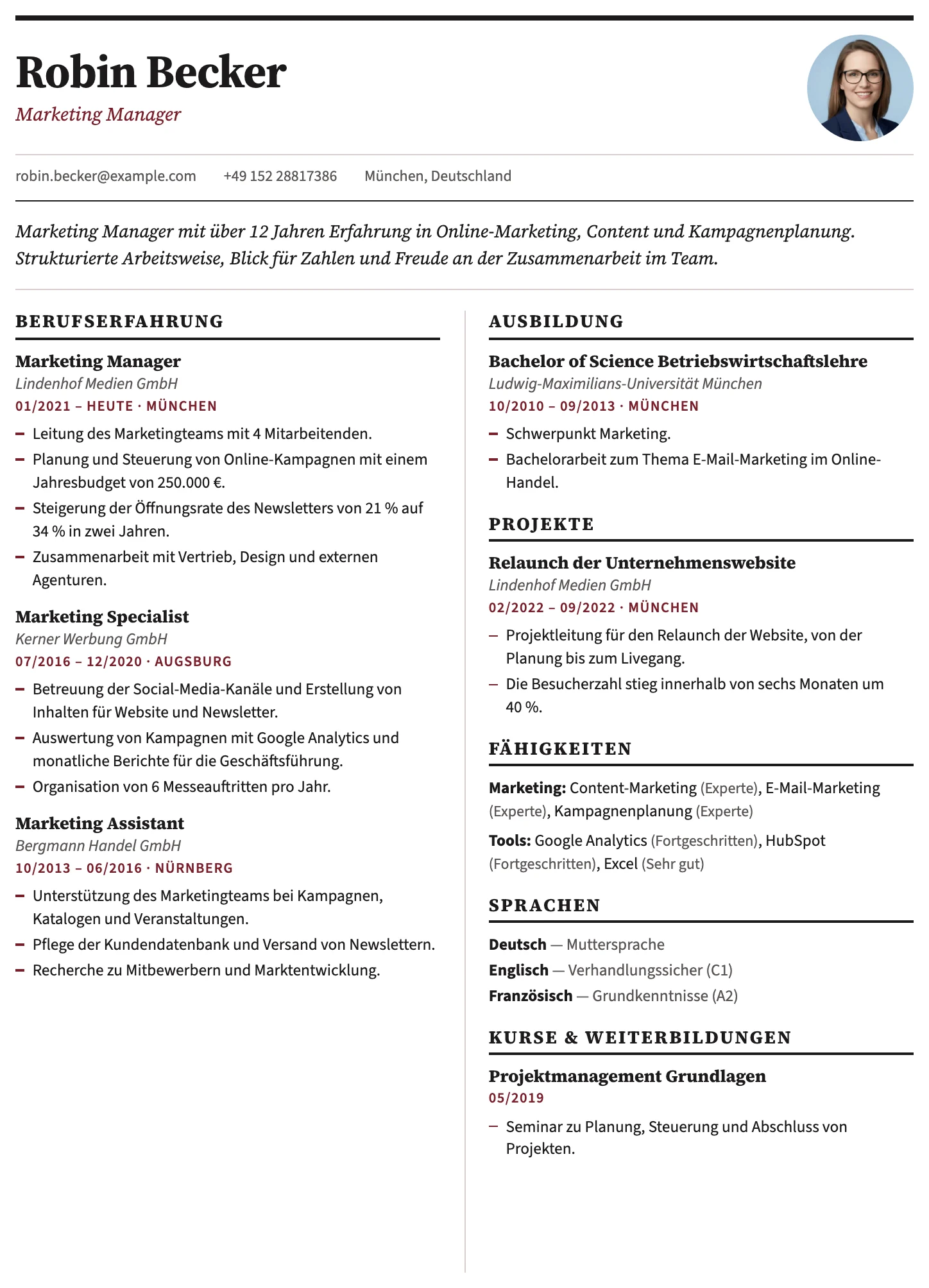 Amsterdam CV template