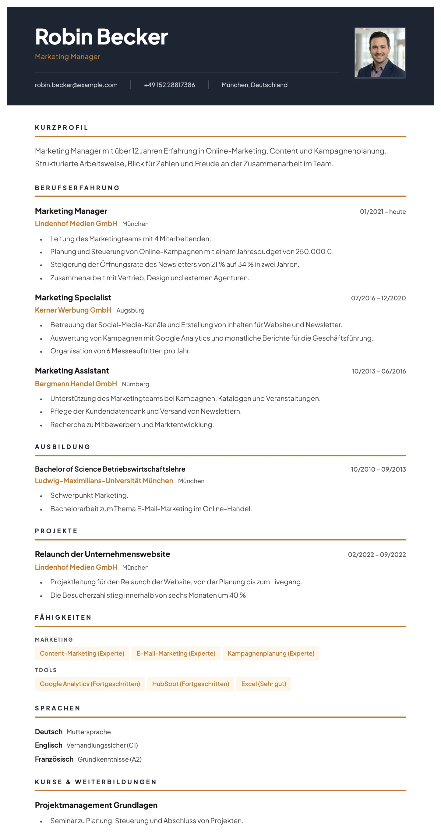 Wien CV template