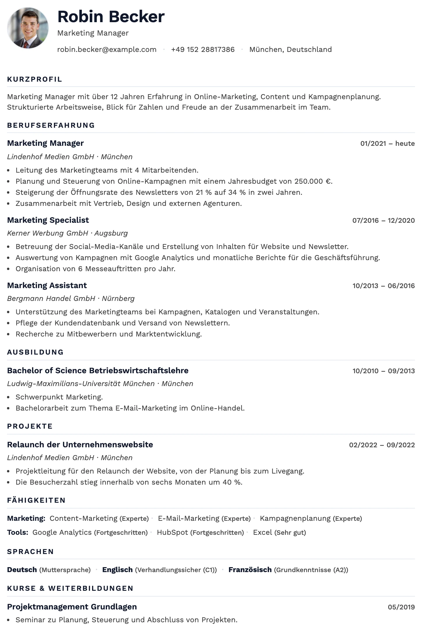Oslo CV template