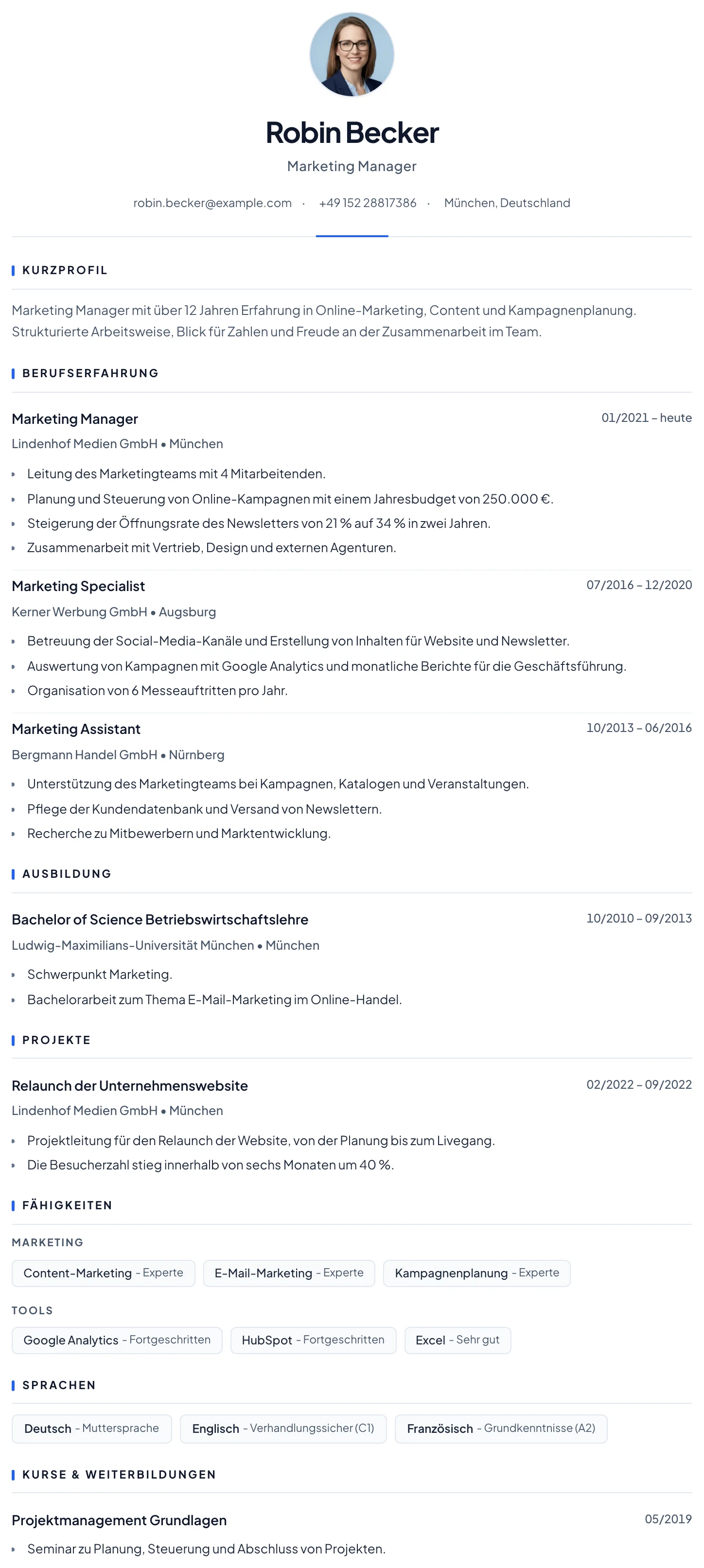 Barcelona CV template