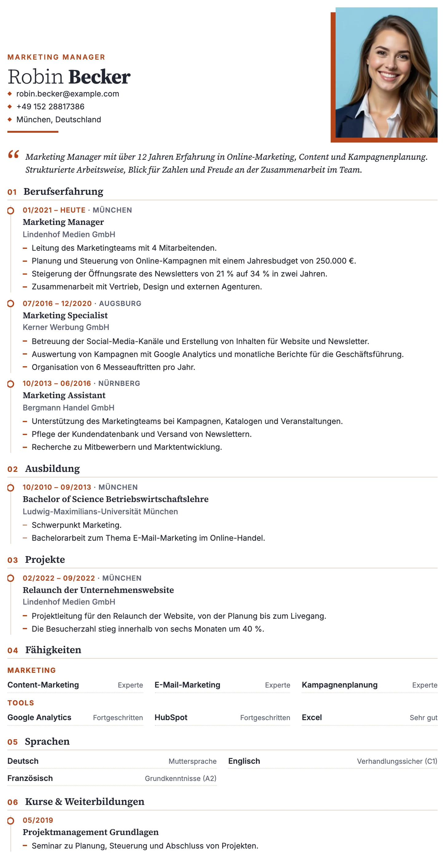 Lissabon CV template