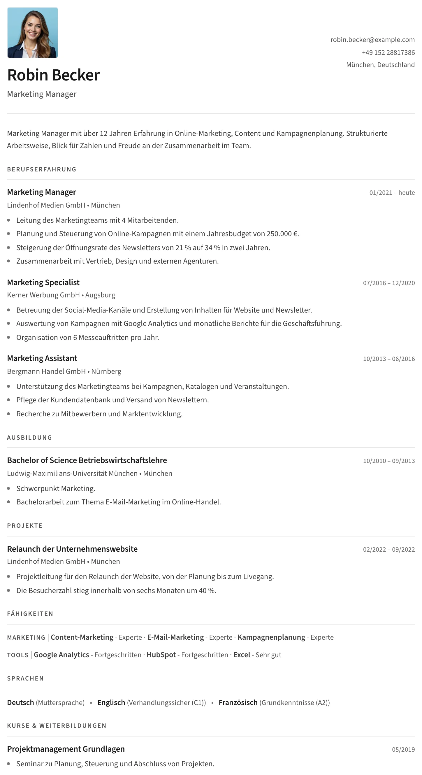 Split CV template