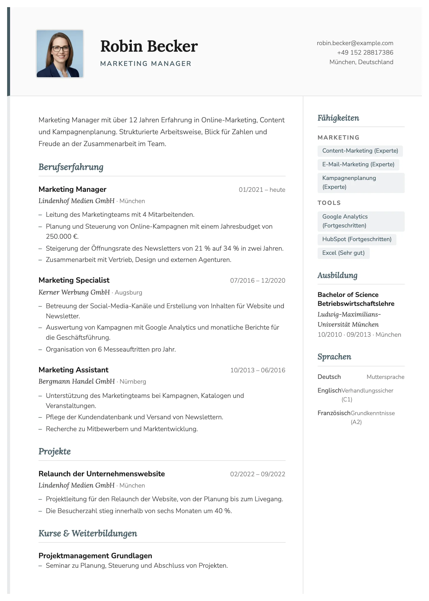 Paris CV template