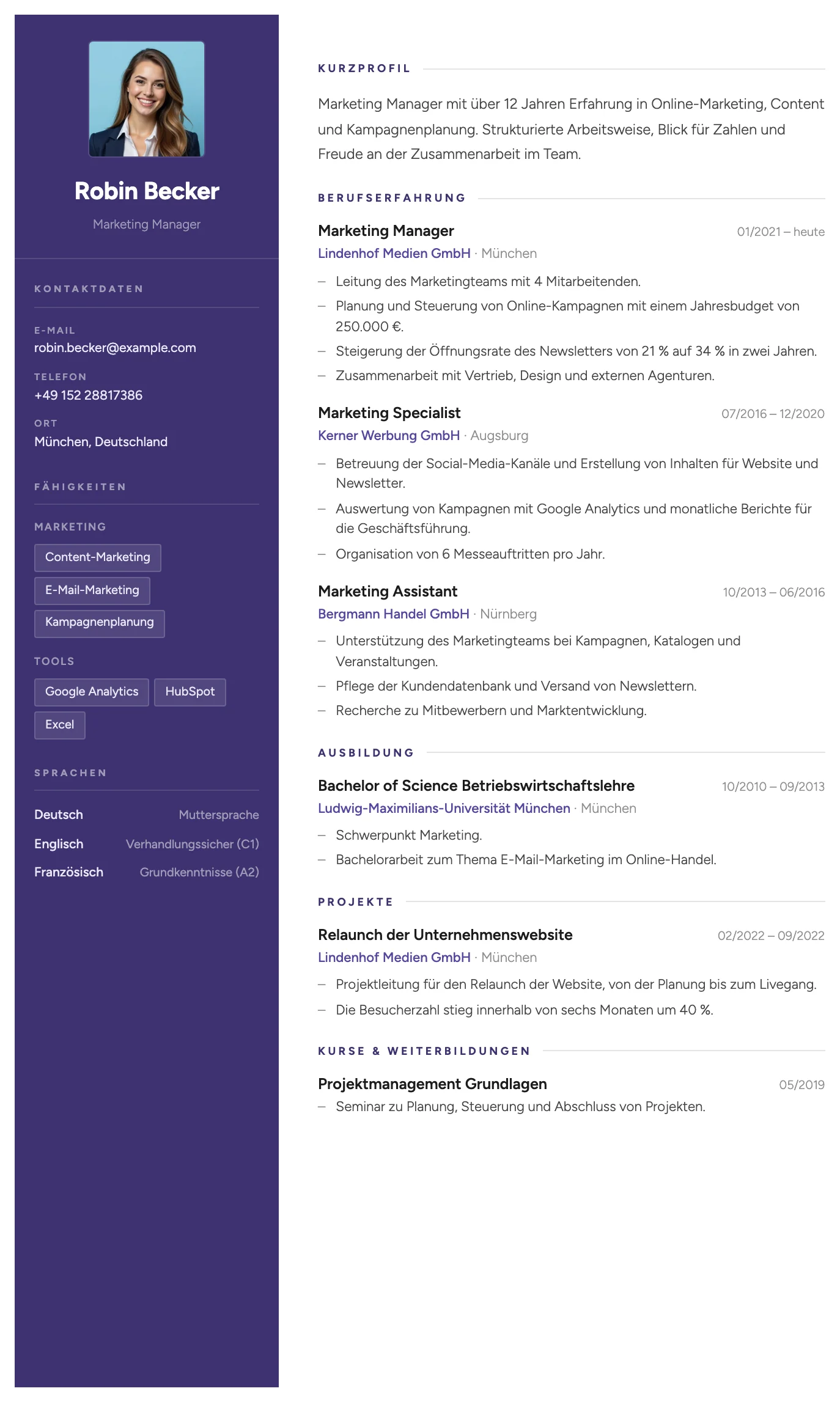 Venedig CV template