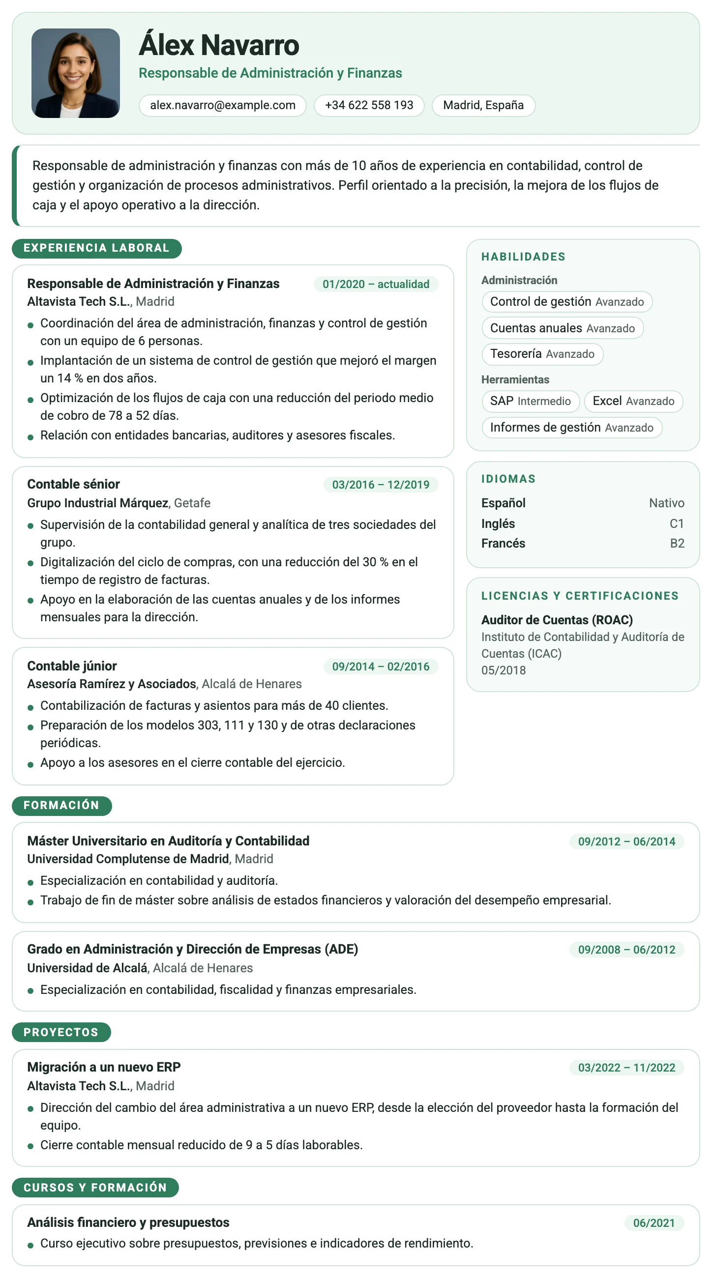 Plantilla de CV Copenhague