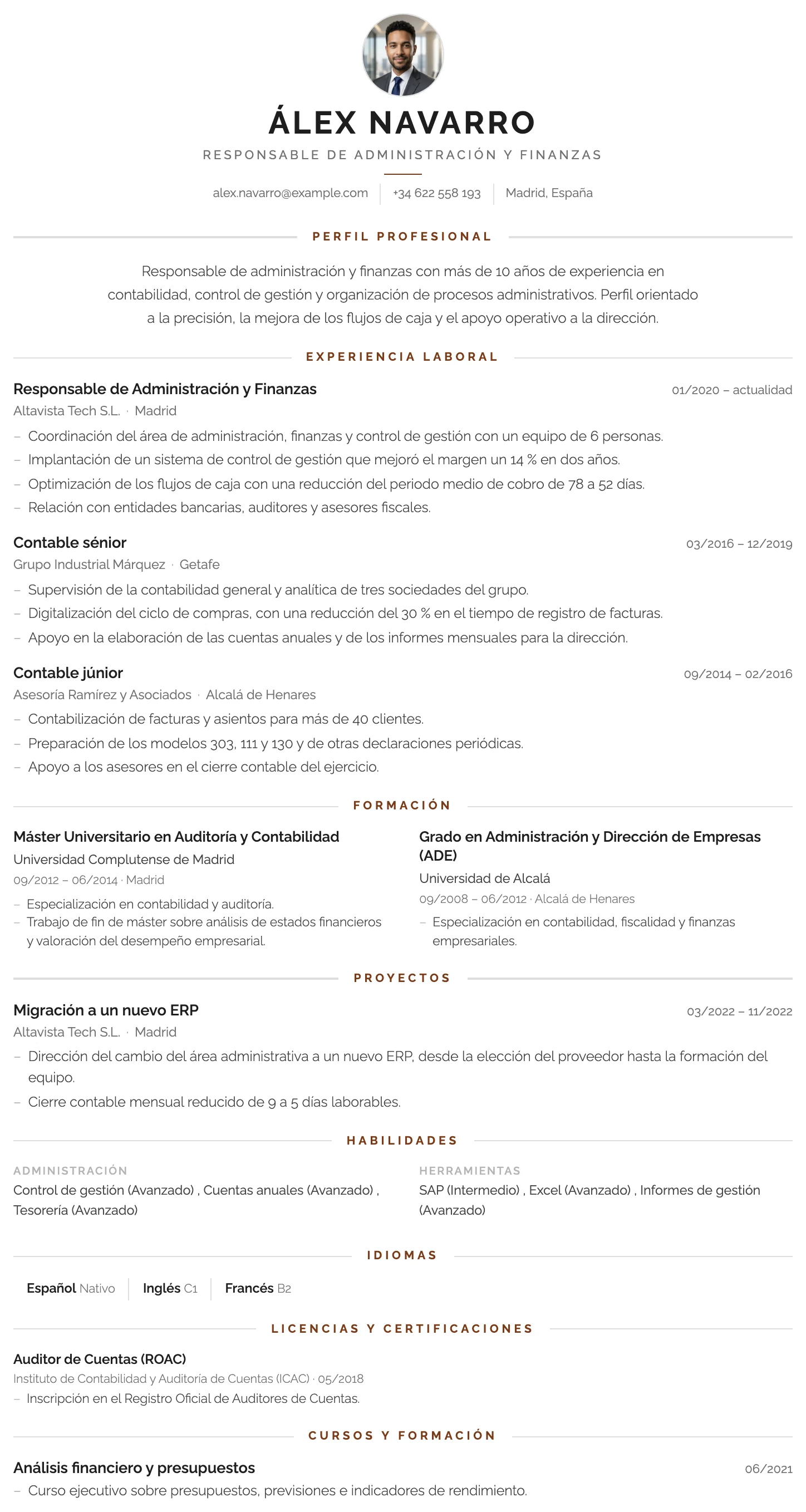 Plantilla de CV Londres