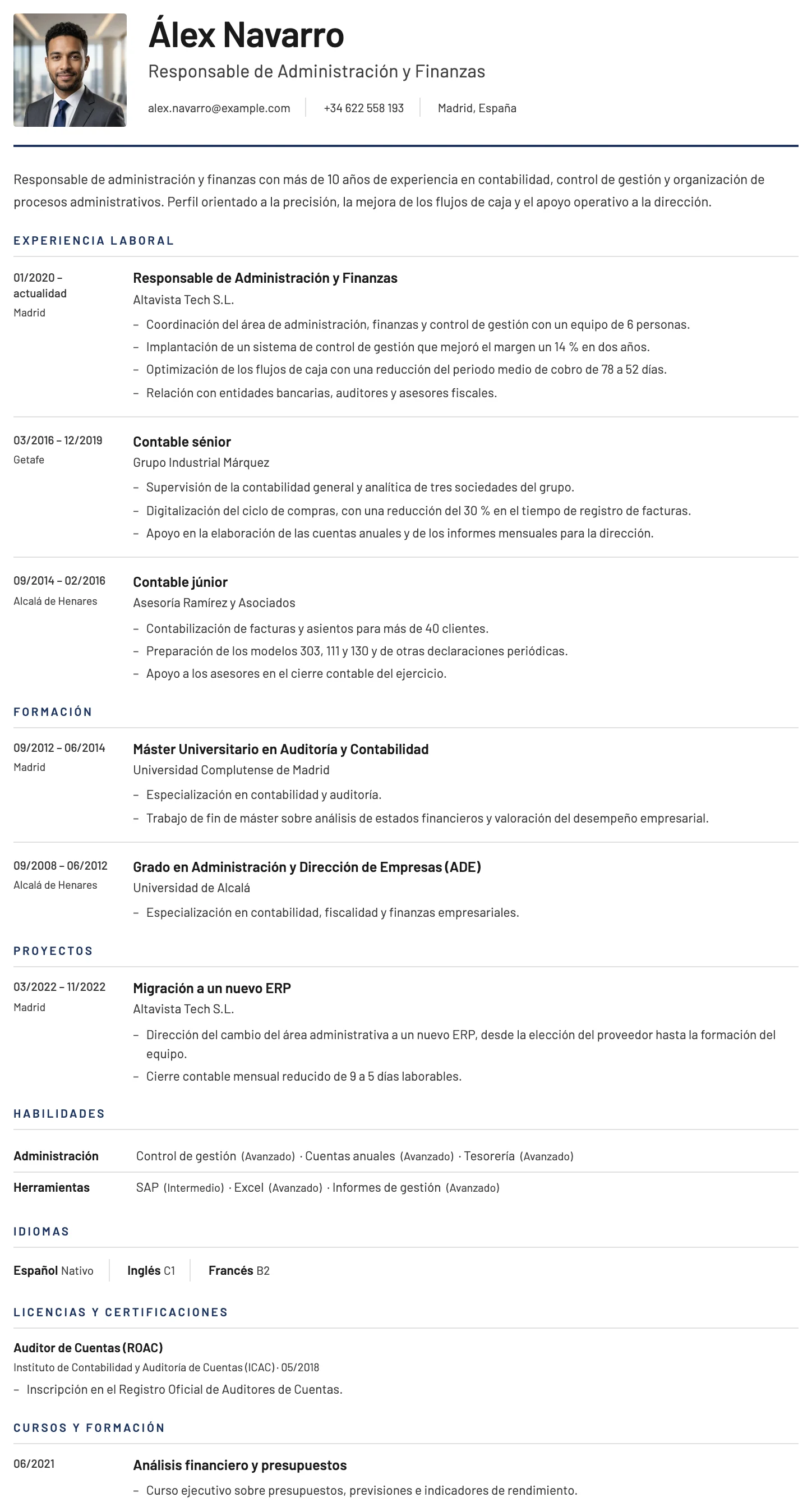 Plantilla de CV York