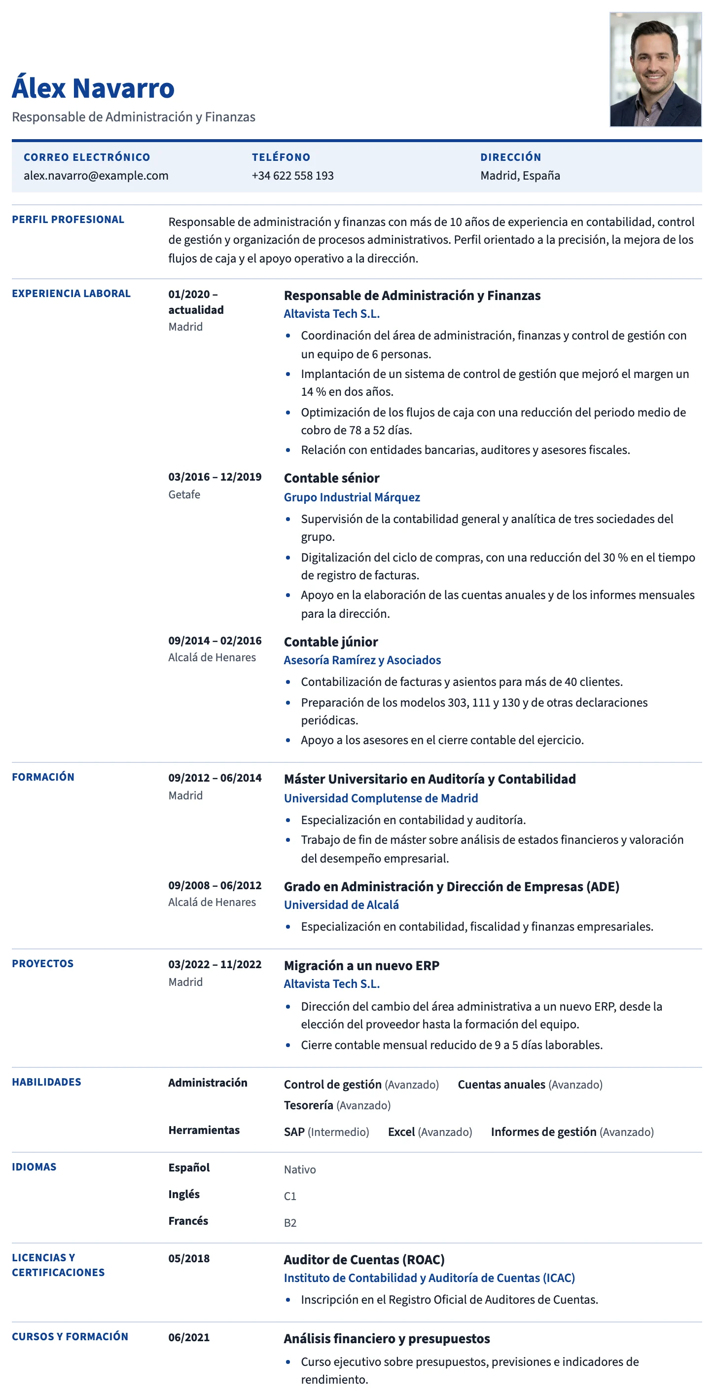 Plantilla de CV Bruselas