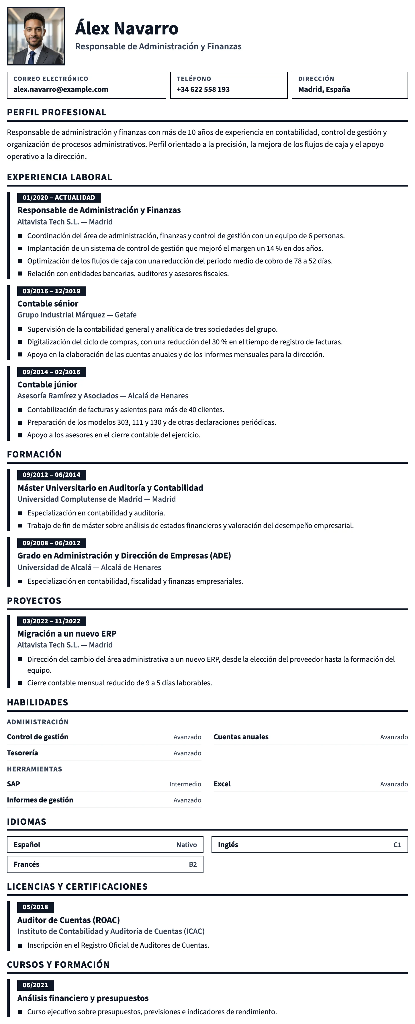 Plantilla de CV Praga