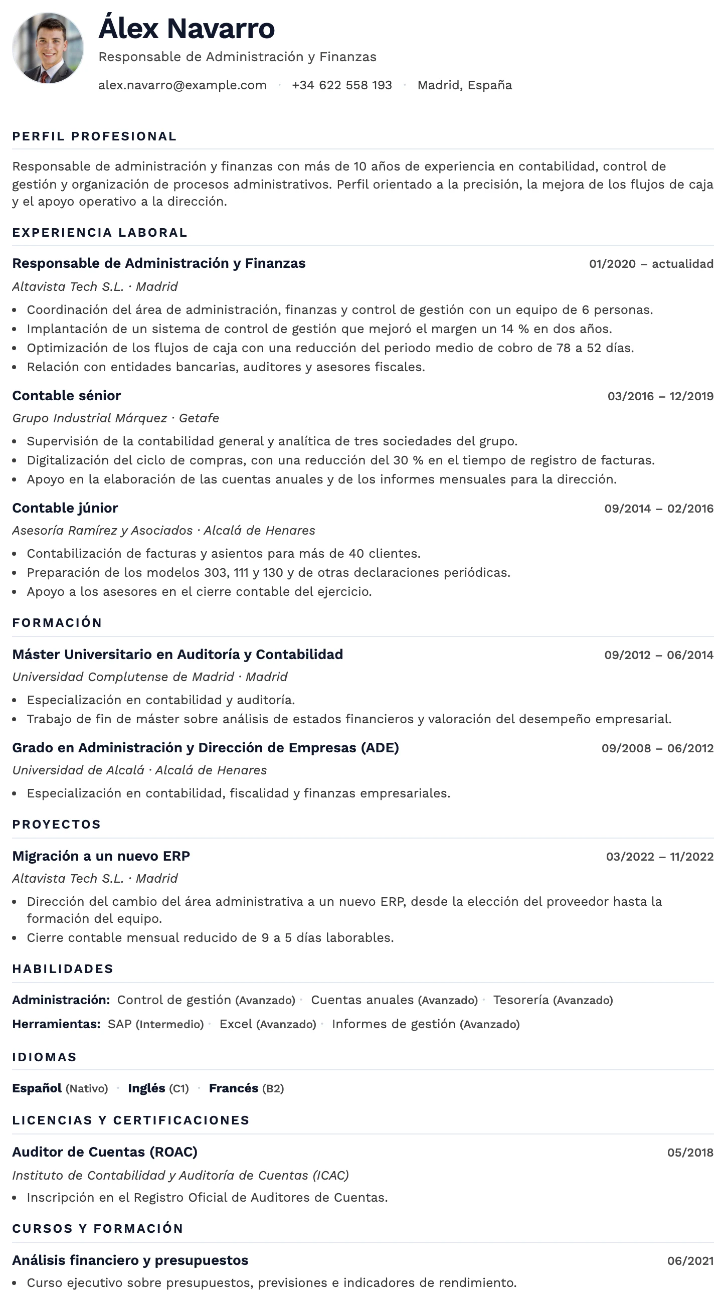 Plantilla de CV Oslo