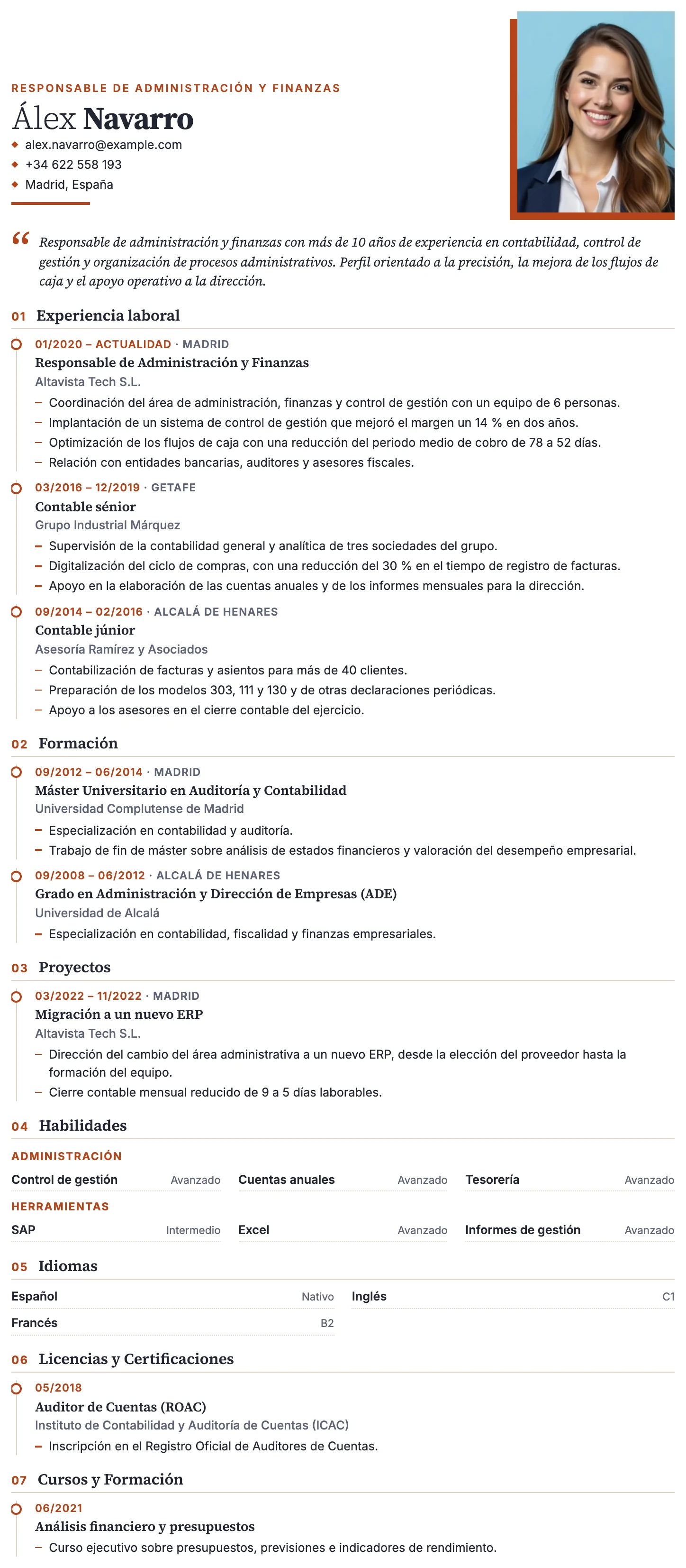 Plantilla de CV Lisboa